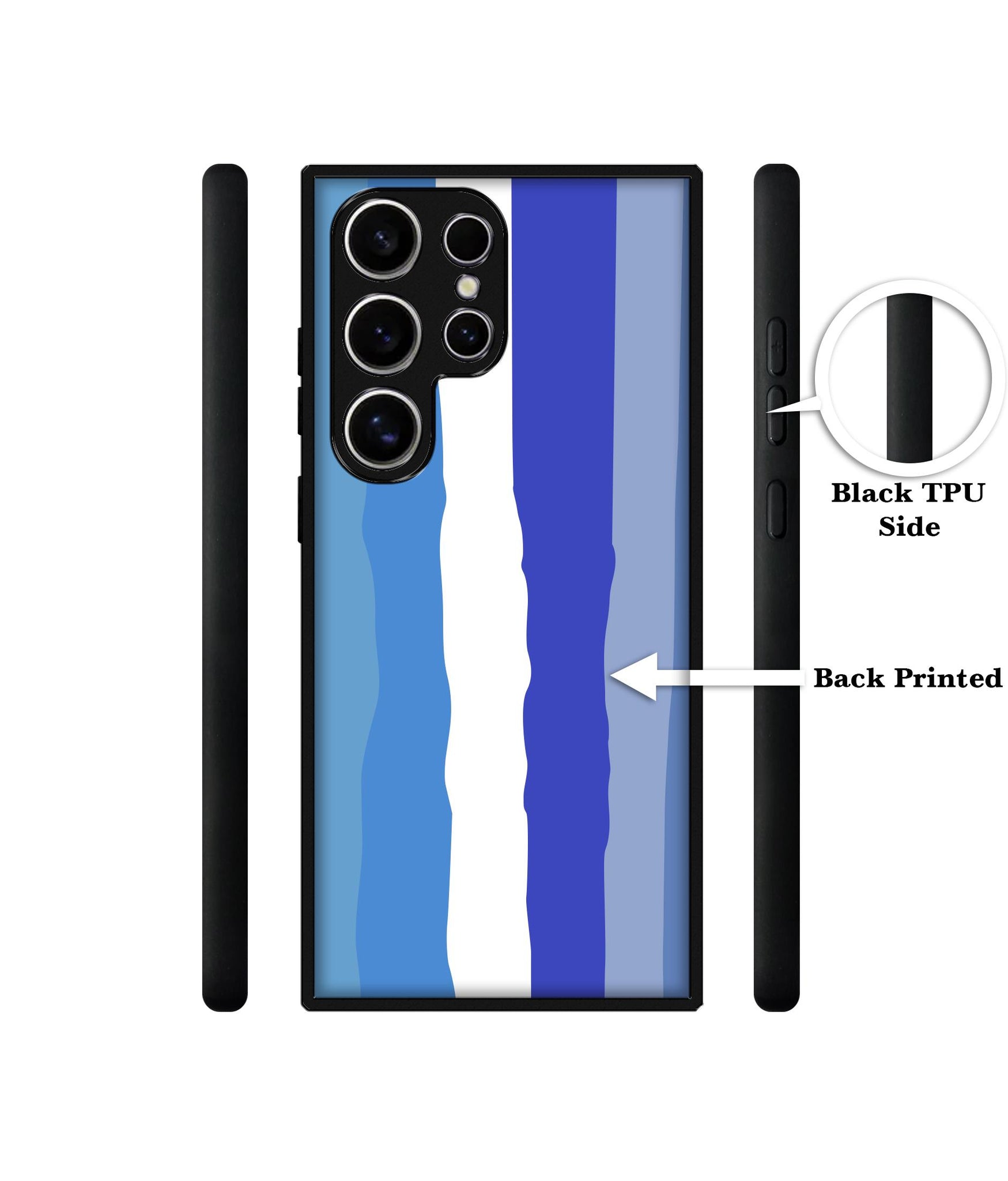 Blue Stripes Rainbow Design Designer 2D Printed Back Case Cover for Samsung Galaxy S25 Ultra 5G