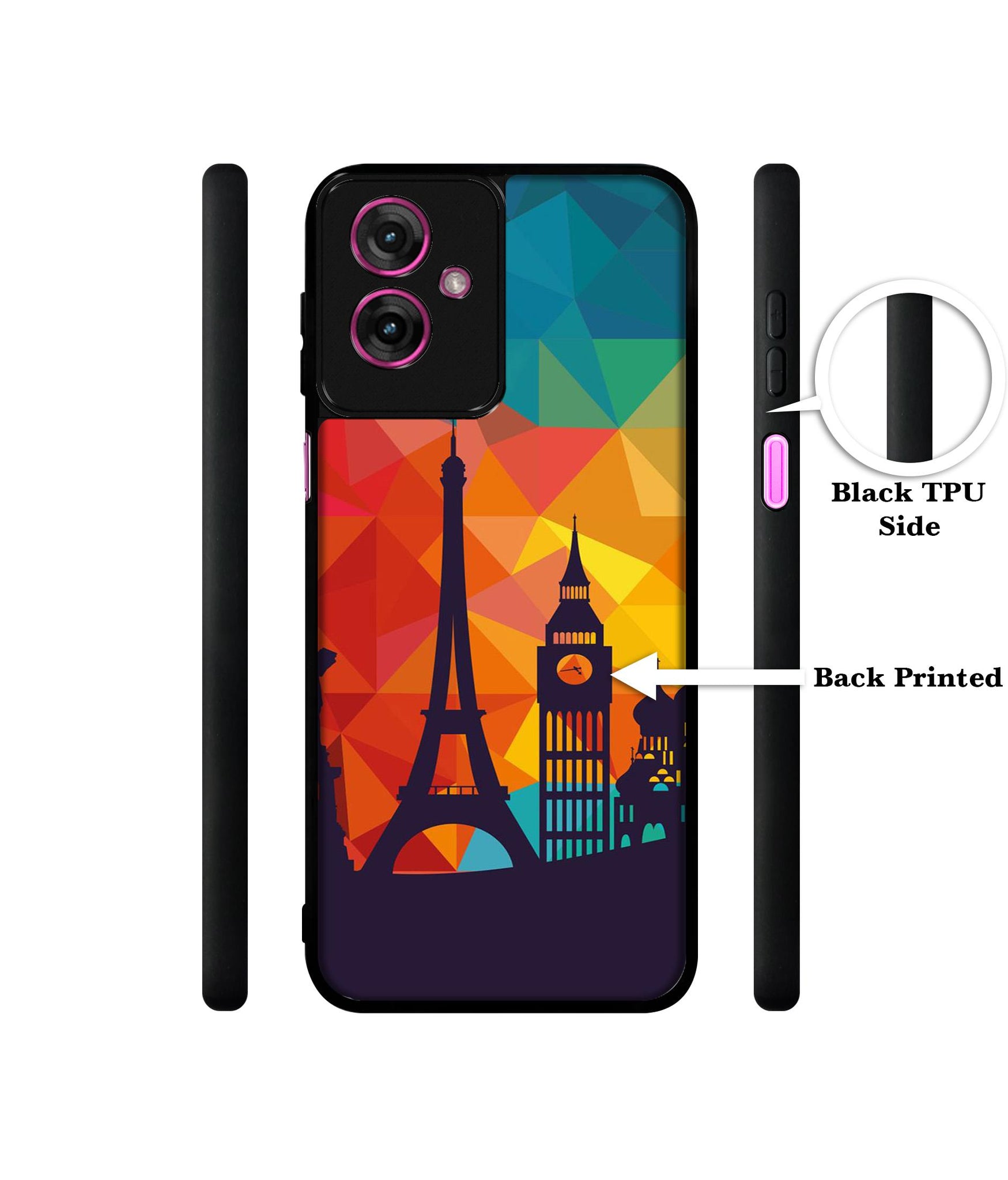 Colored Paris Design Designer 2D Printed Back Case Cover for Motorola Moto G55 5G
