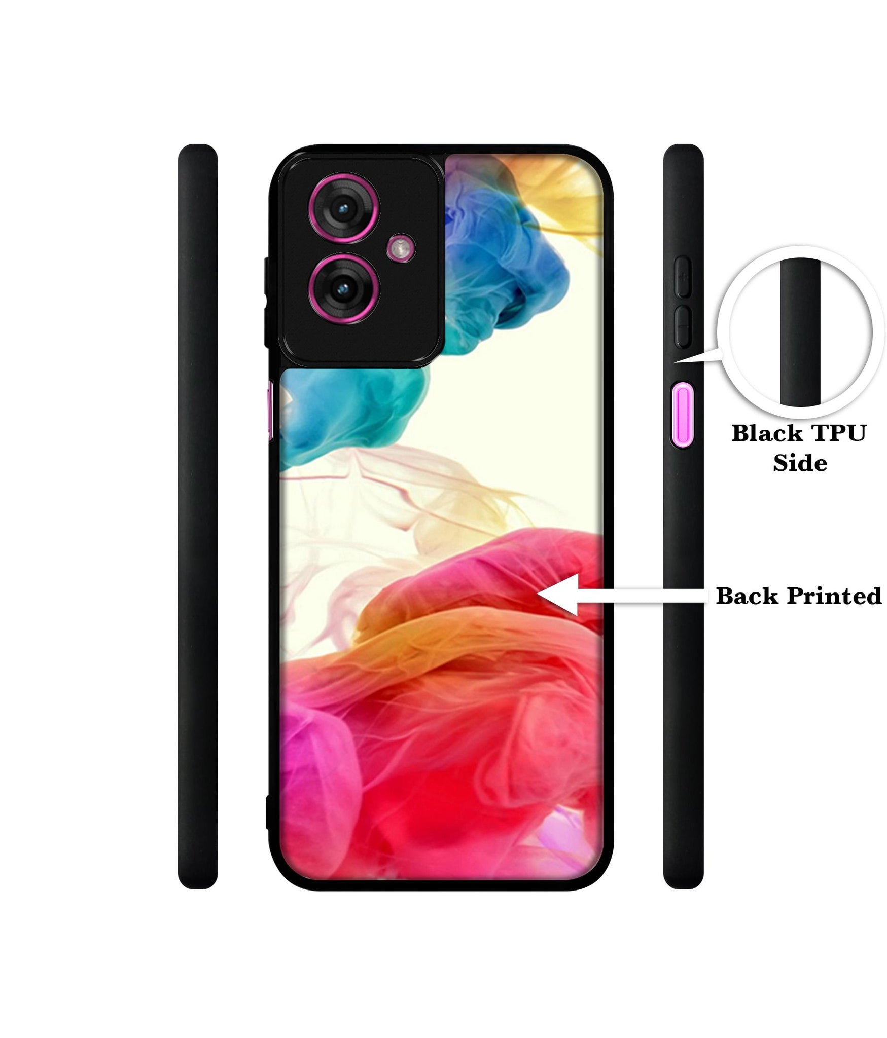 Colored Smoke Design Designer 2D Printed Back Case Cover for Motorola Moto G55 5G