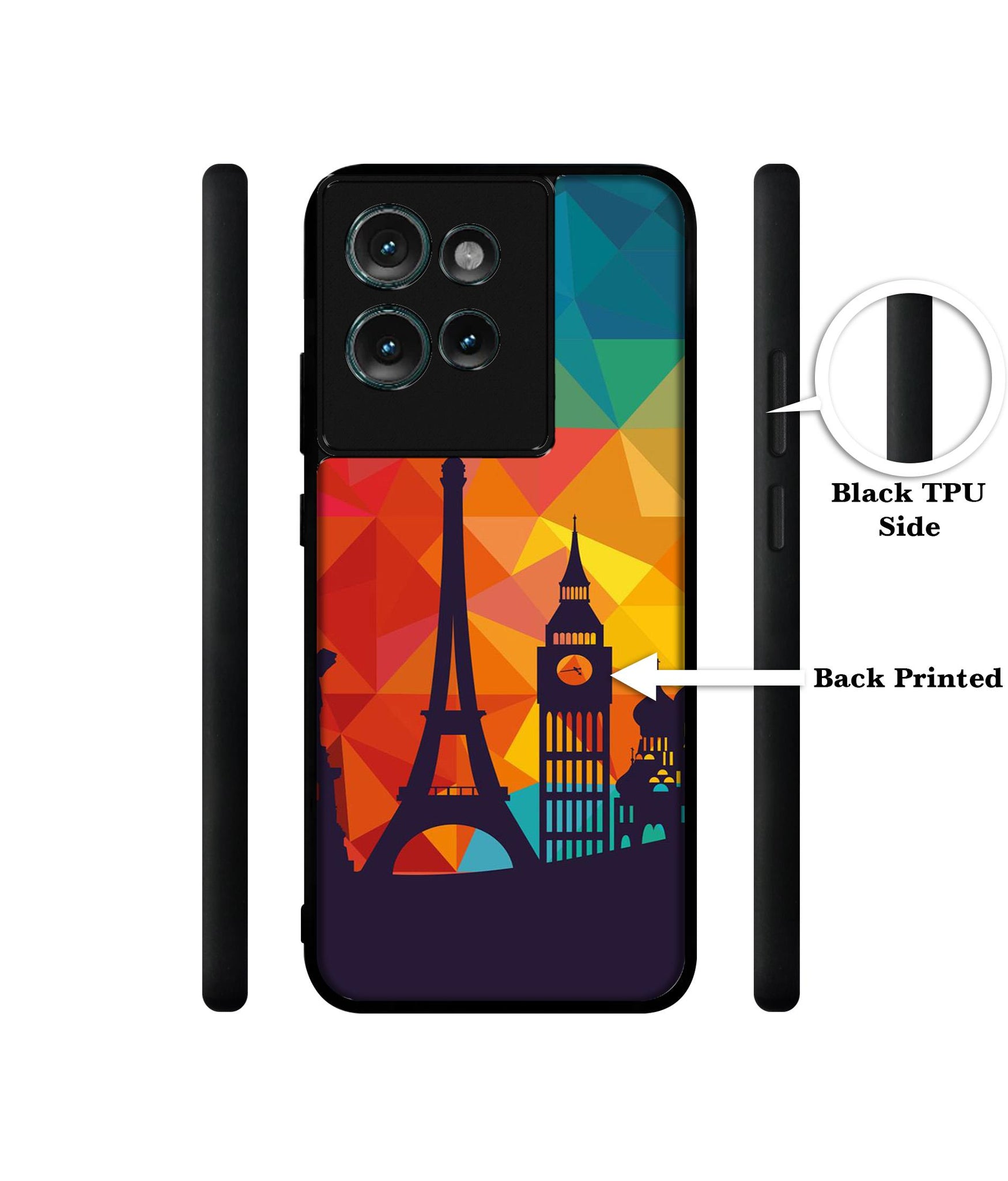 Colored Paris Design Designer 2D Printed Back Case Cover for Motorola Moto Edge 50 5G