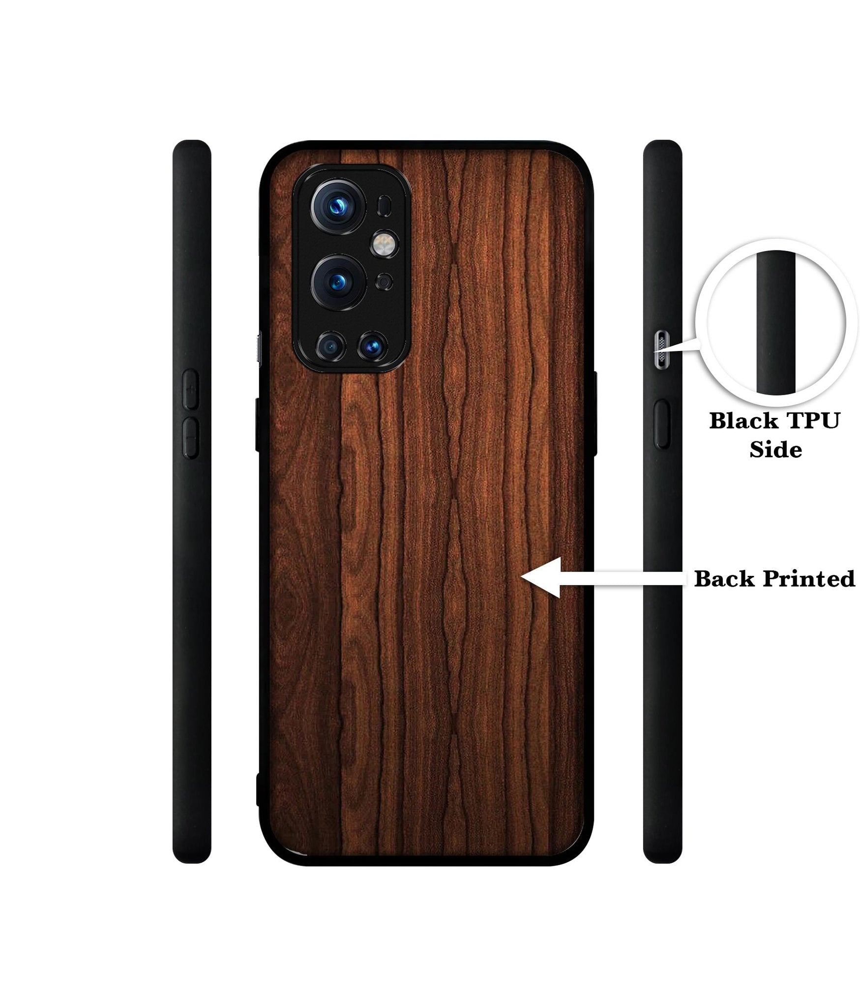 Brown Wooden Texture Design Designer 2D Printed Back Case Cover for OnePlus 9 Pro 5G