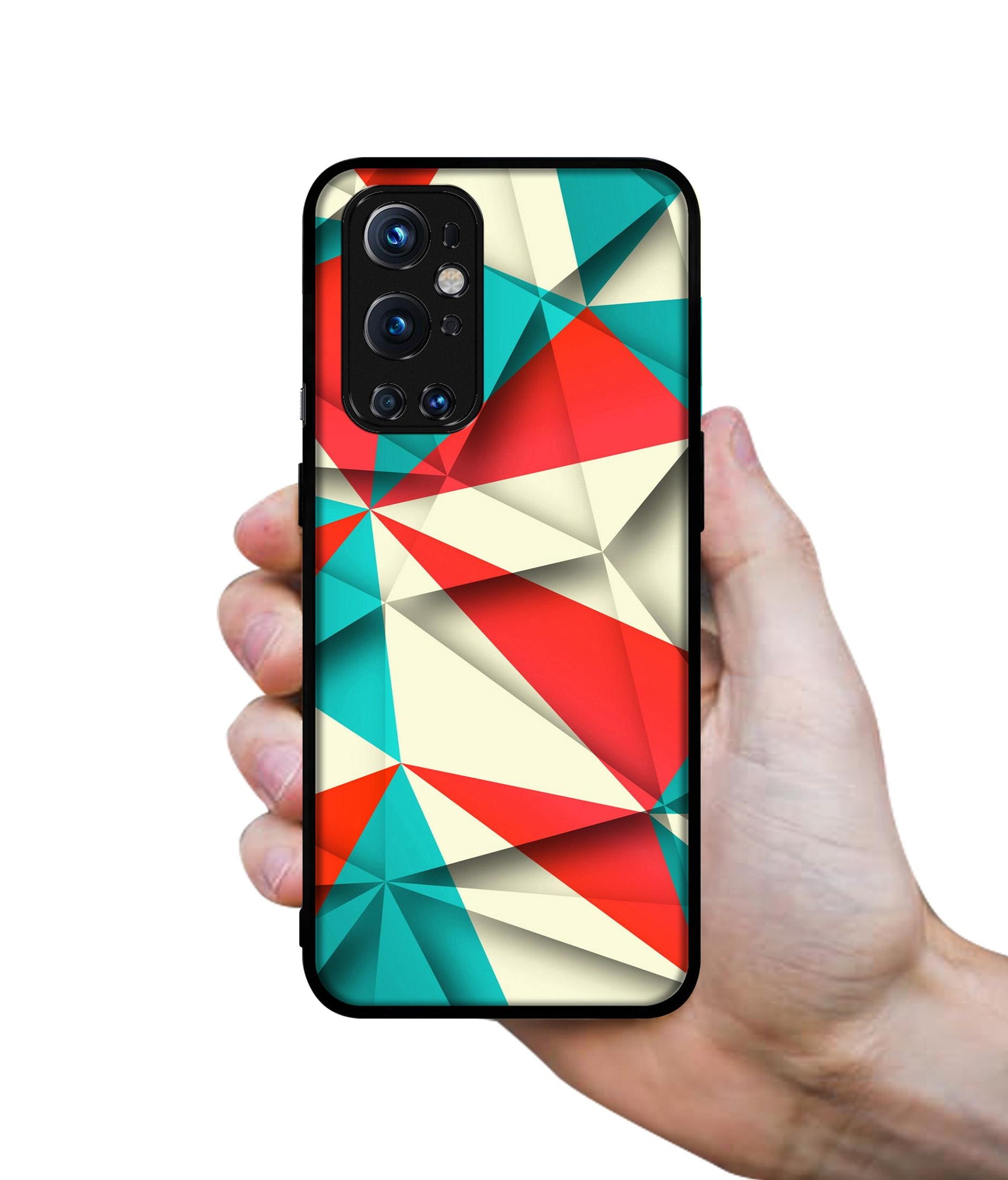 Red Blue White Pattern Design Designer 2D Printed Back Case Cover for OnePlus 9 Pro 5G