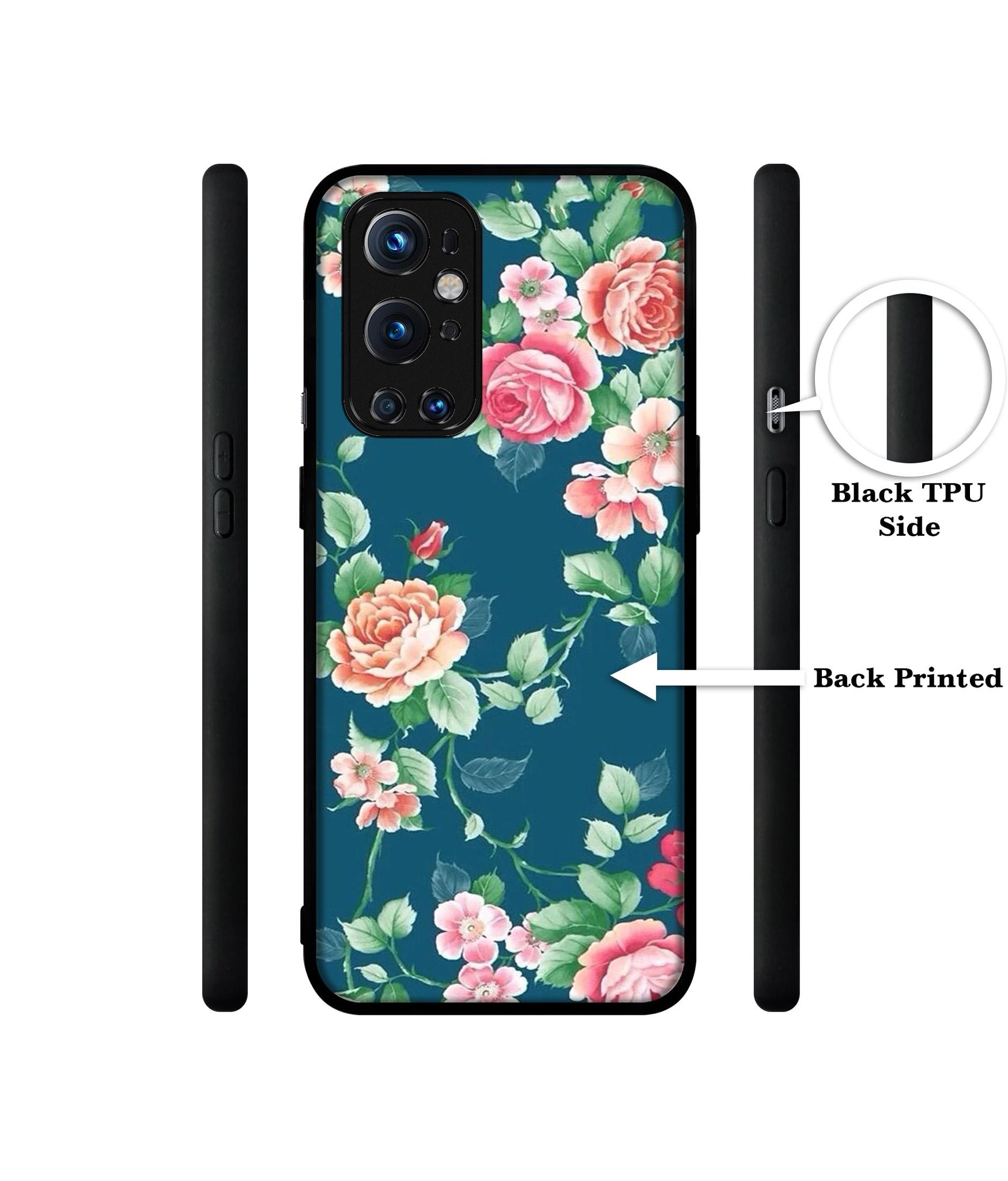 Vintage Floral Design Designer 2D Printed Back Case Cover for OnePlus 9 Pro 5G