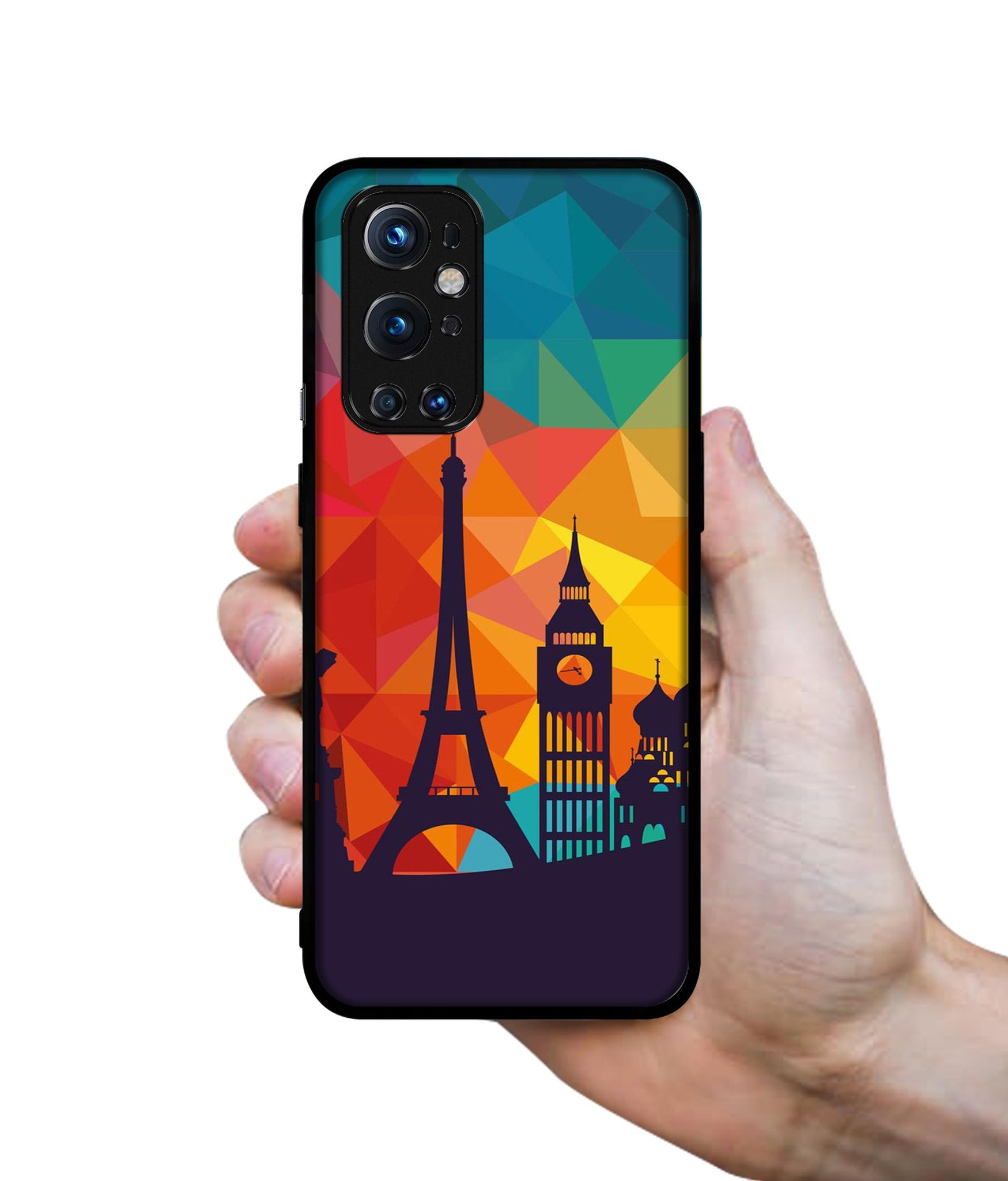 Colored Paris Design Designer 2D Printed Back Case Cover for OnePlus 9 Pro 5G