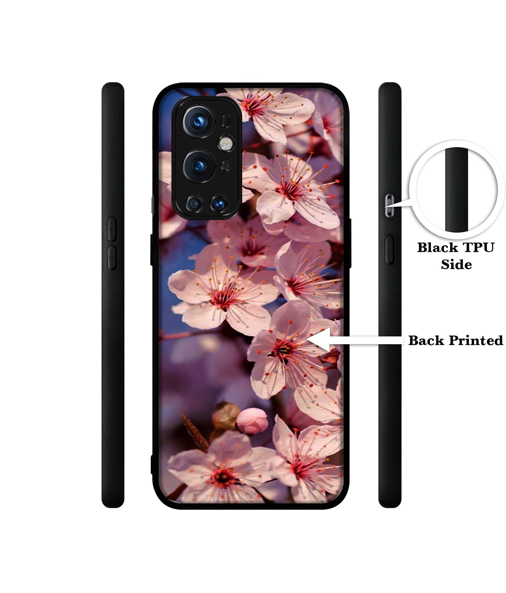 Pink Flowers Pattern Design Designer 2D Printed Back Case Cover for OnePlus 9 Pro 5G