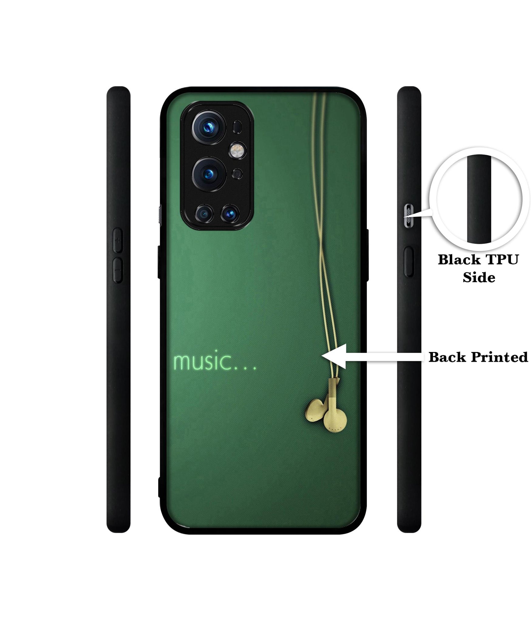 Headphone Music Design Designer 2D Printed Back Case Cover for OnePlus 9 Pro 5G