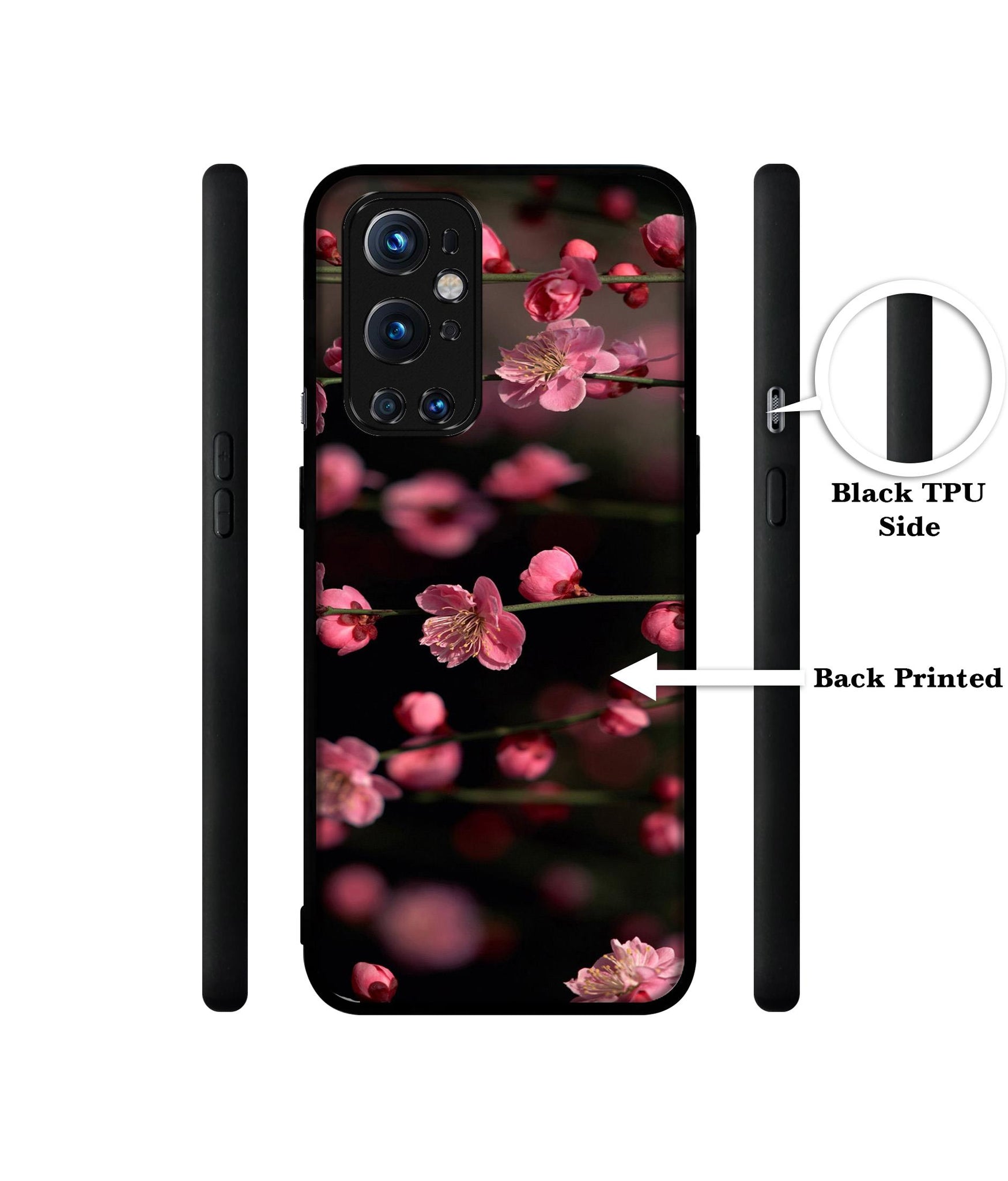 Pink Flowers Design Designer 2D Printed Back Case Cover for OnePlus 9 Pro 5G