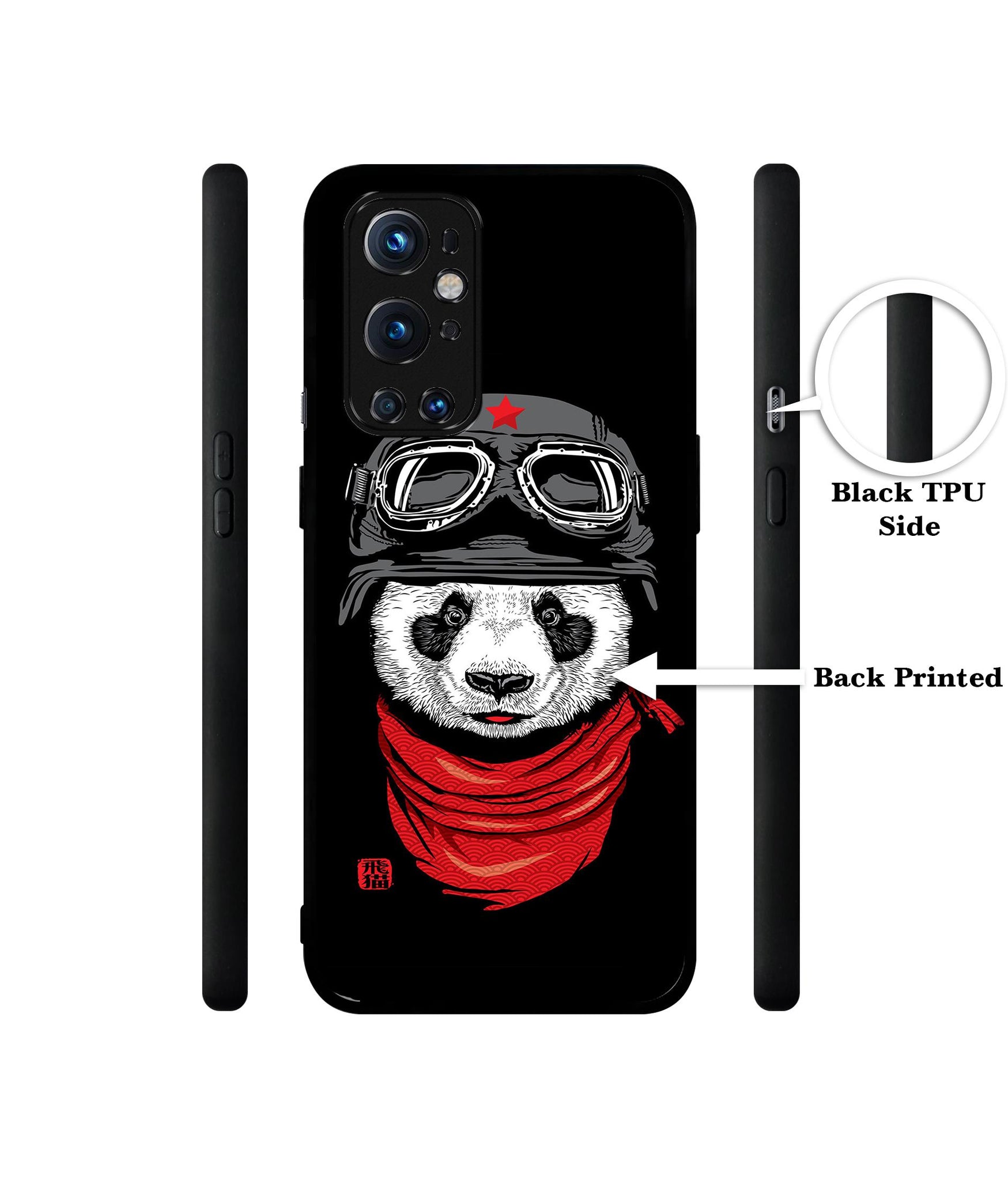Biker Panda Design Designer 2D Printed Back Case Cover for OnePlus 9 Pro 5G