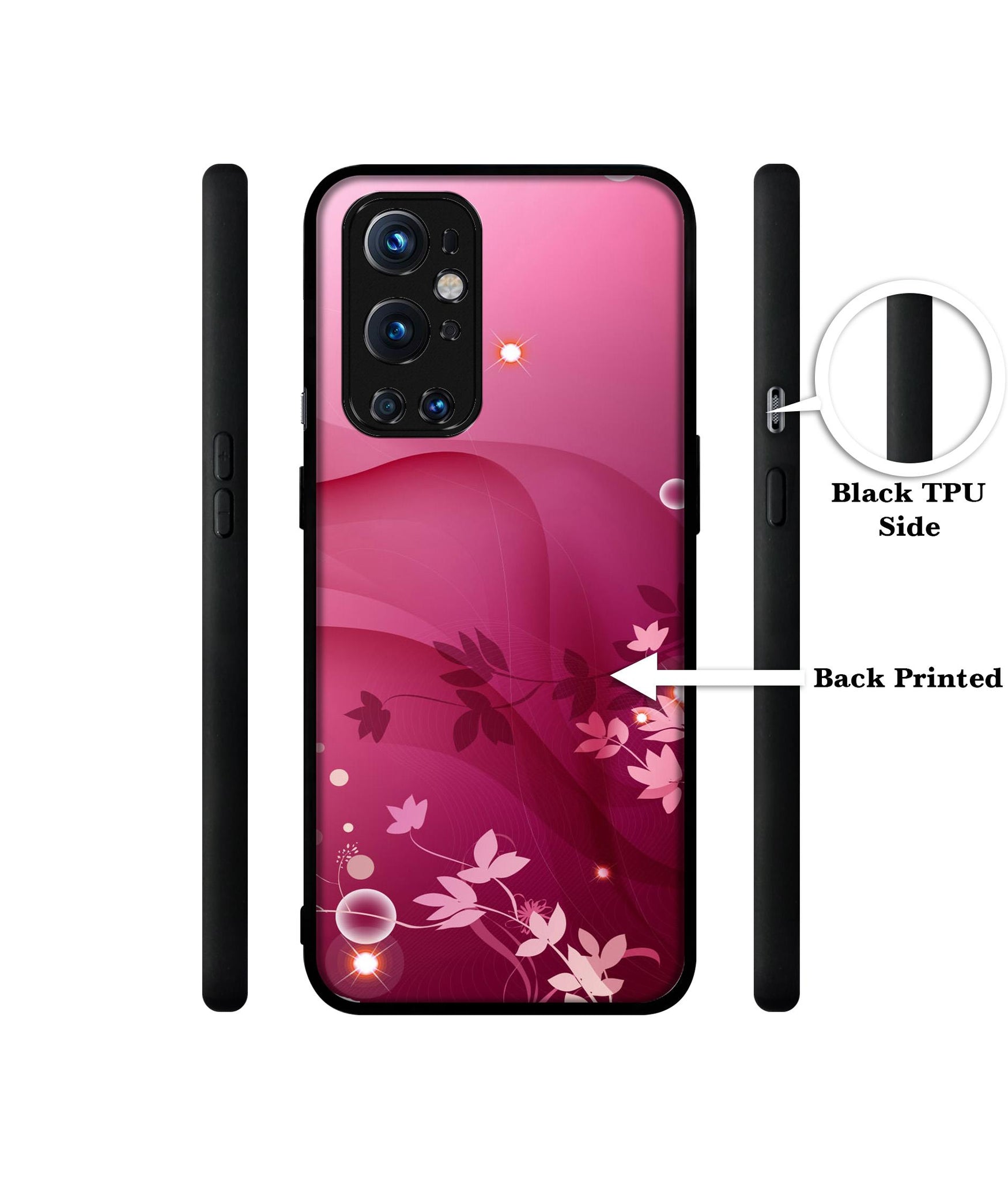 Pink Abstract Design Designer 2D Printed Back Case Cover for OnePlus 9 Pro 5G