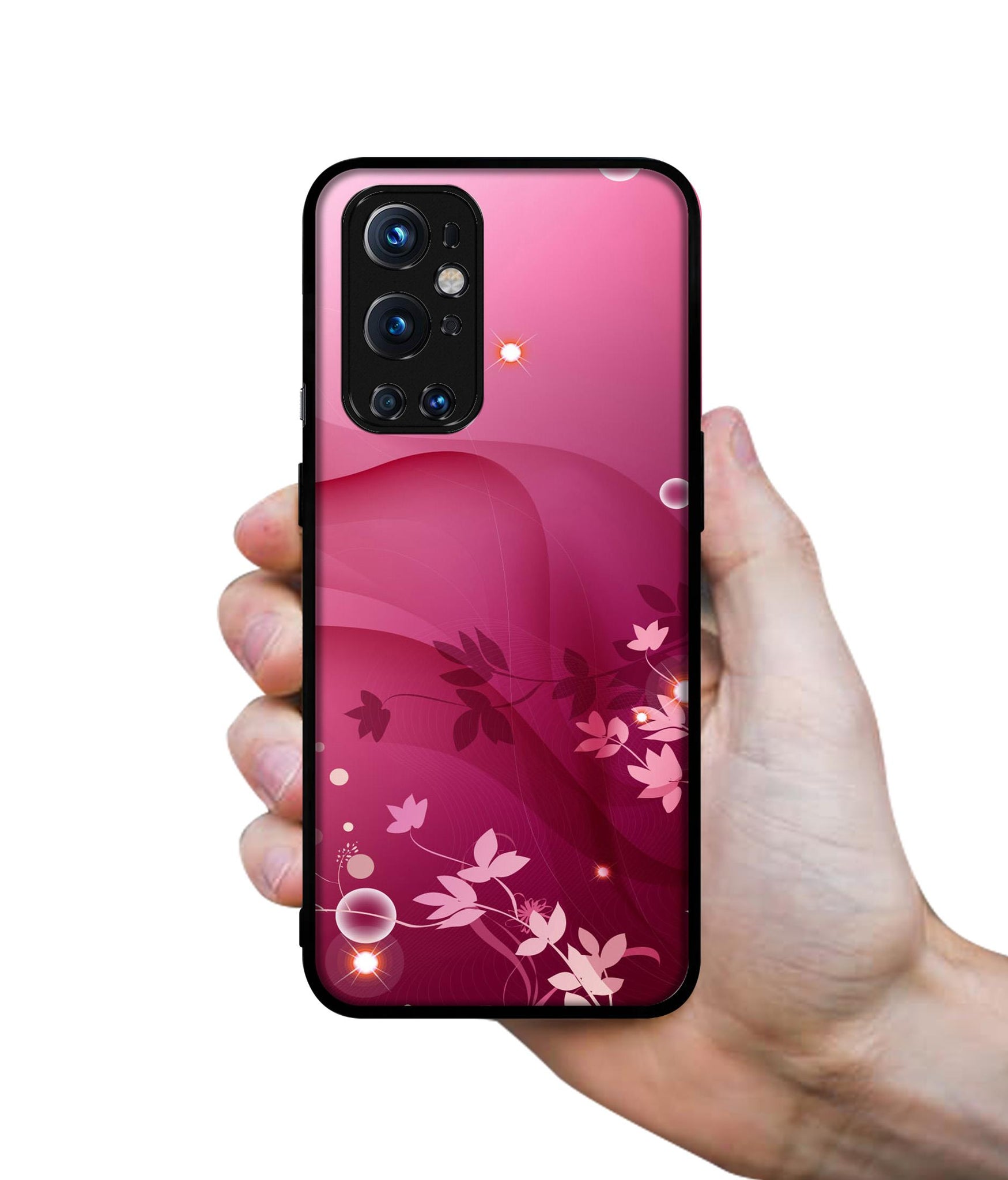 Pink Abstract Design Designer 2D Printed Back Case Cover for OnePlus 9 Pro 5G