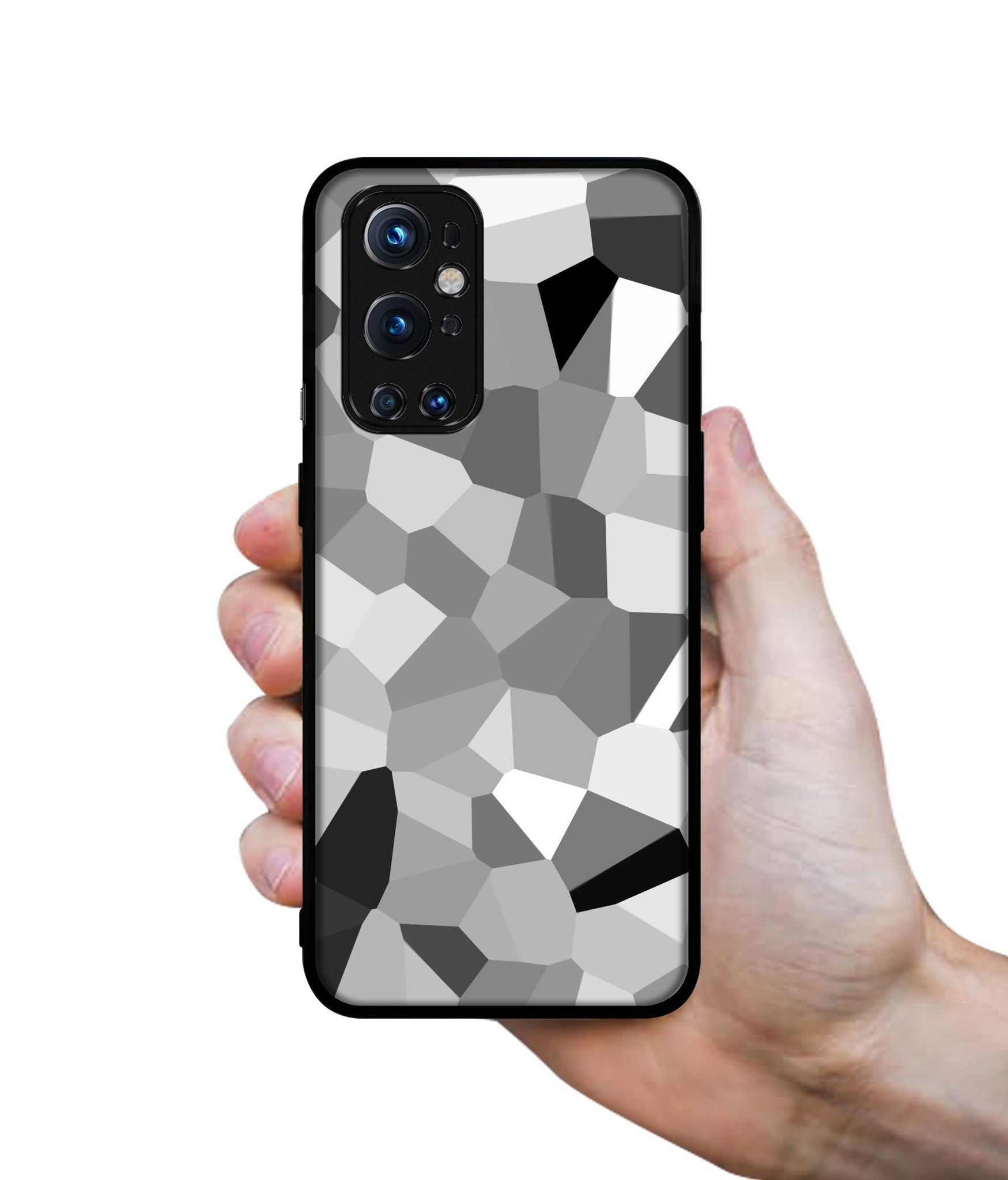 Black & White Mathematical Shape Design Designer 2D Printed Back Case Cover for OnePlus 9 Pro 5G