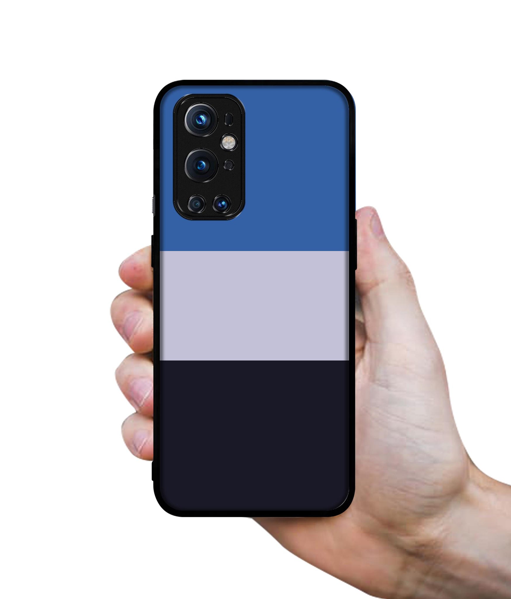 Three Color Stripes Design Designer 2D Printed Back Case Cover for OnePlus 9 Pro 5G
