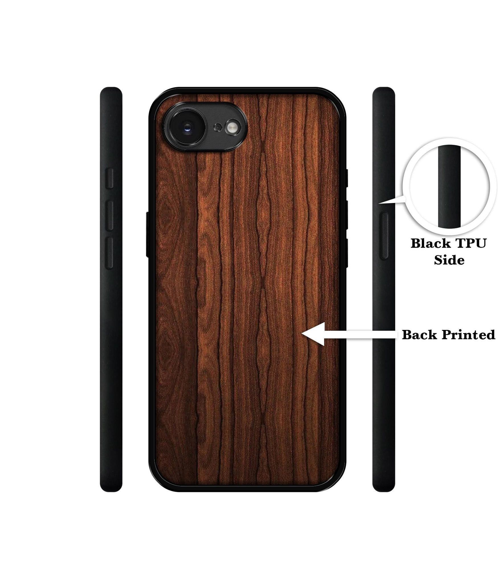 Brown Wooden Texture Designer 2D Printed Back Case Cover for Apple iPhone 16e