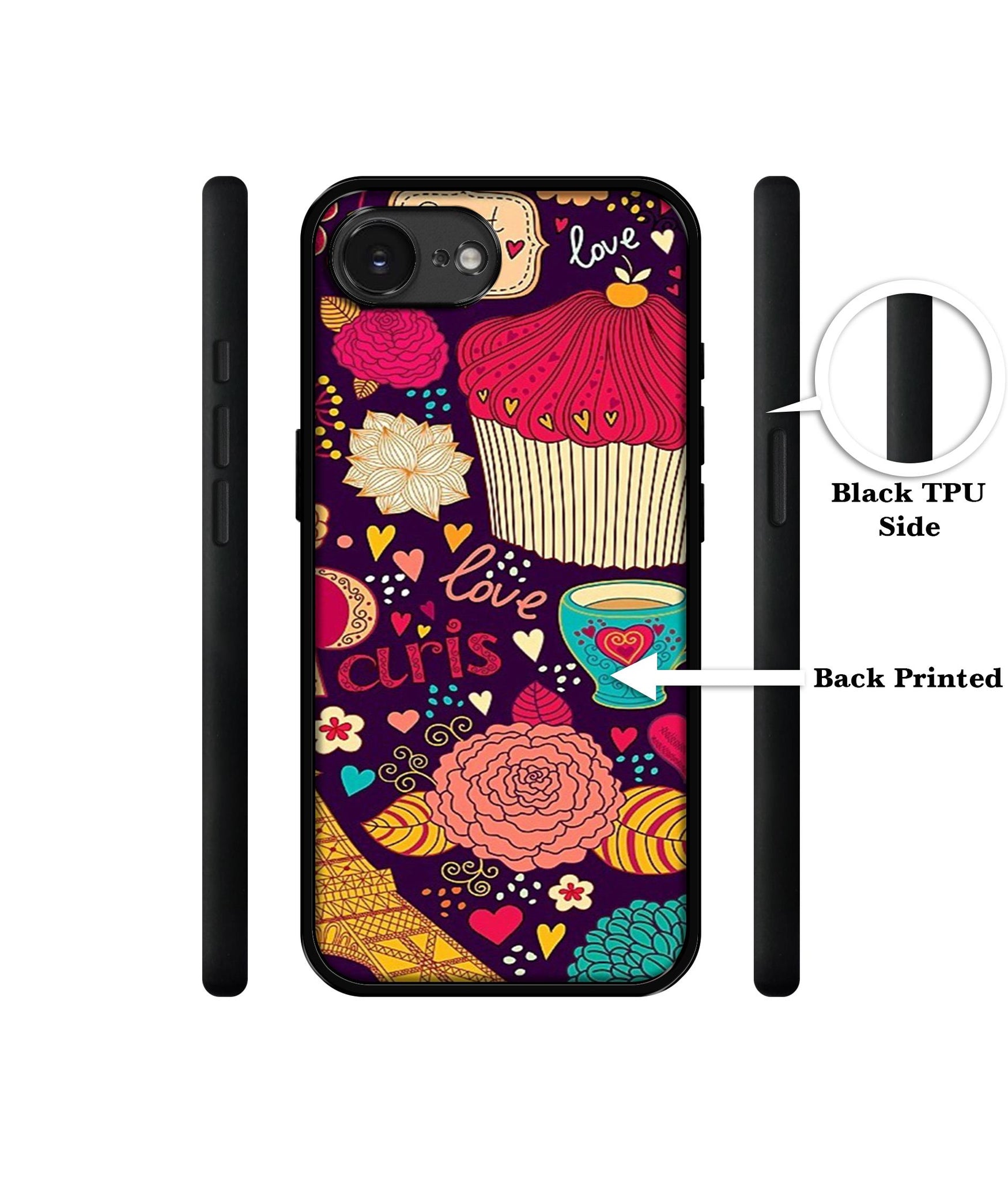 Paris Flower Love Designer 2D Printed Back Case Cover for Apple iPhone 16e