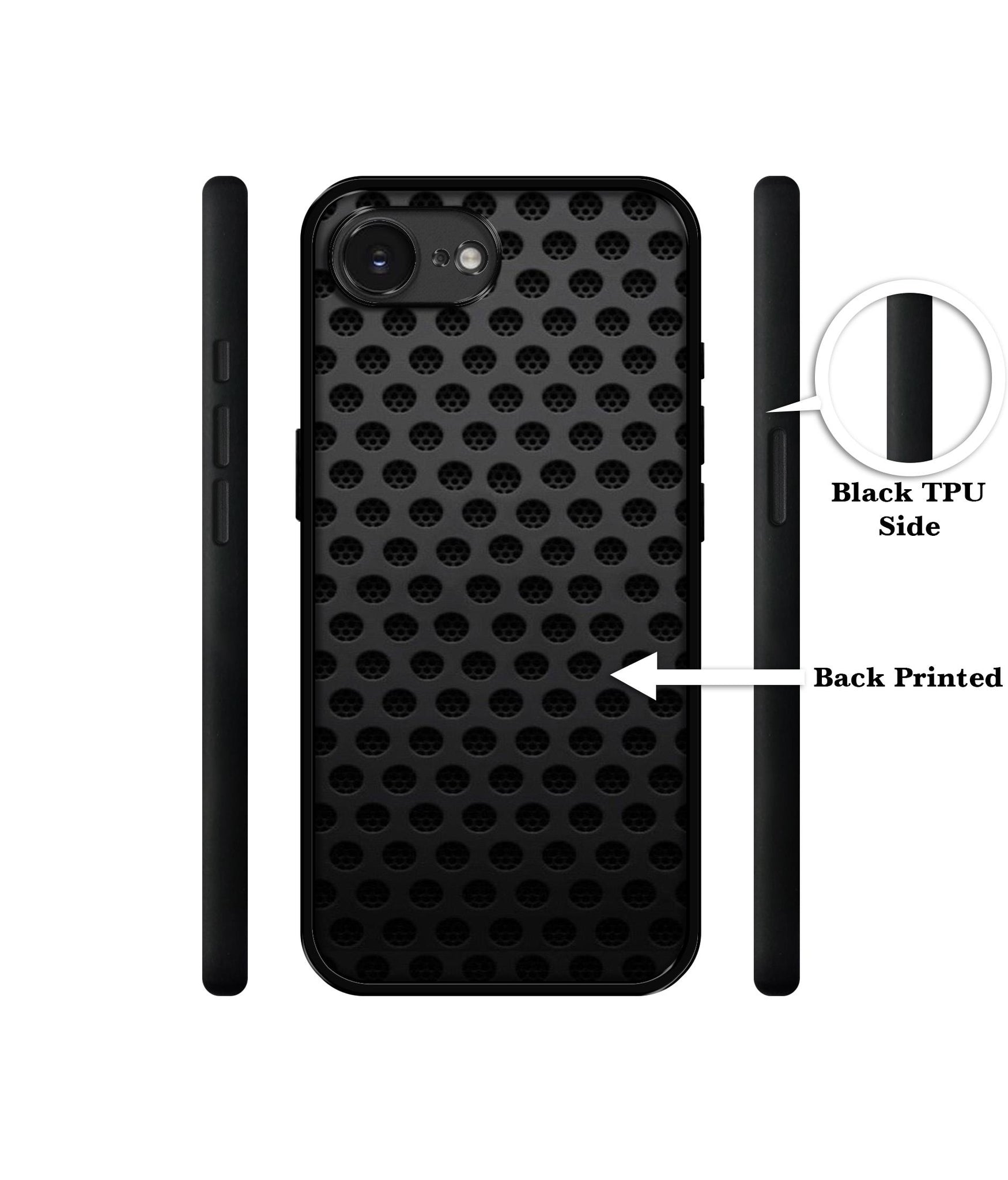 Black Circle Designer 2D Printed Back Case Cover for Apple iPhone 16e
