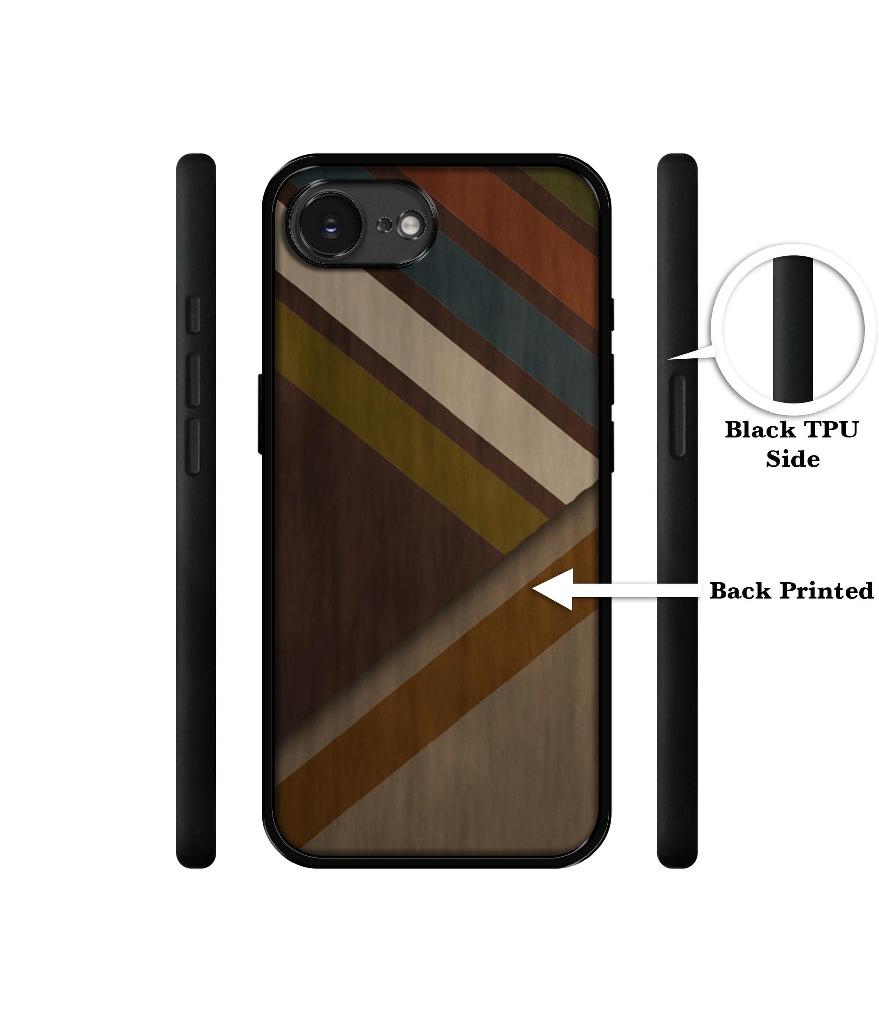 Colorful Wooden Pattern Designer 2D Printed Back Case Cover for Apple iPhone 16e
