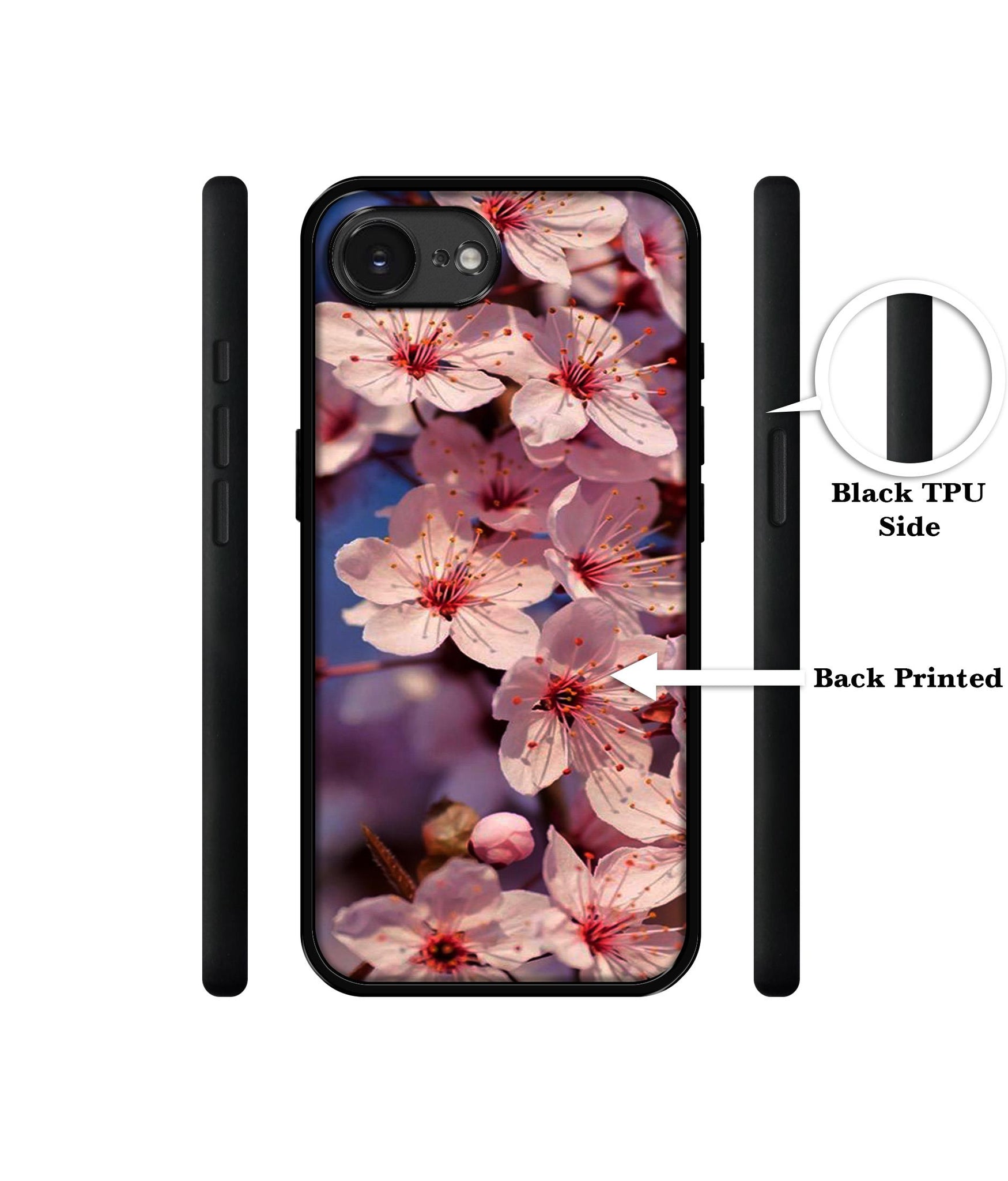 Pink Flowers Pattern Designer 2D Printed Back Case Cover for Apple iPhone 16e
