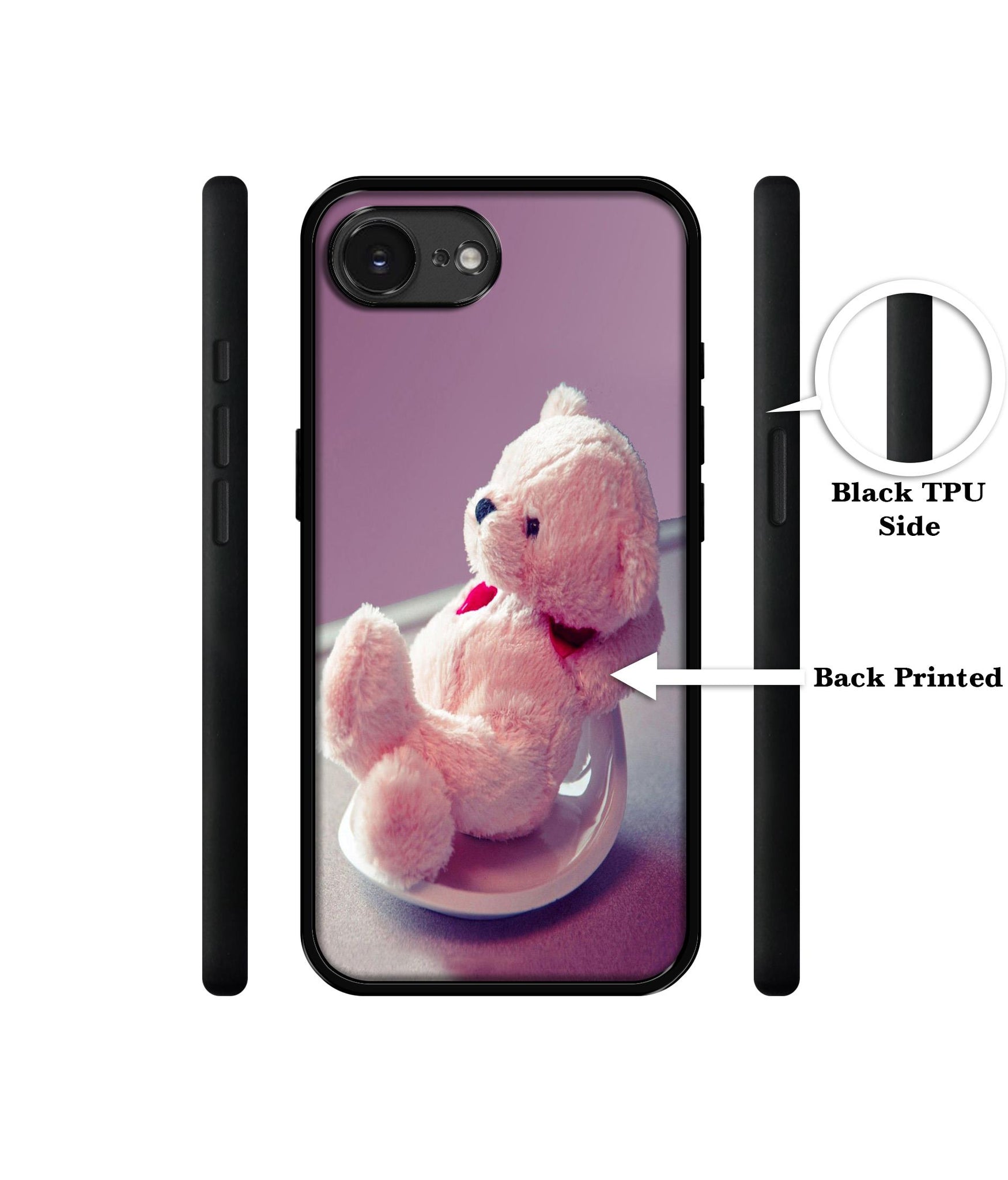 Cute Teddy Bear Designer 2D Printed Back Case Cover for Apple iPhone 16e