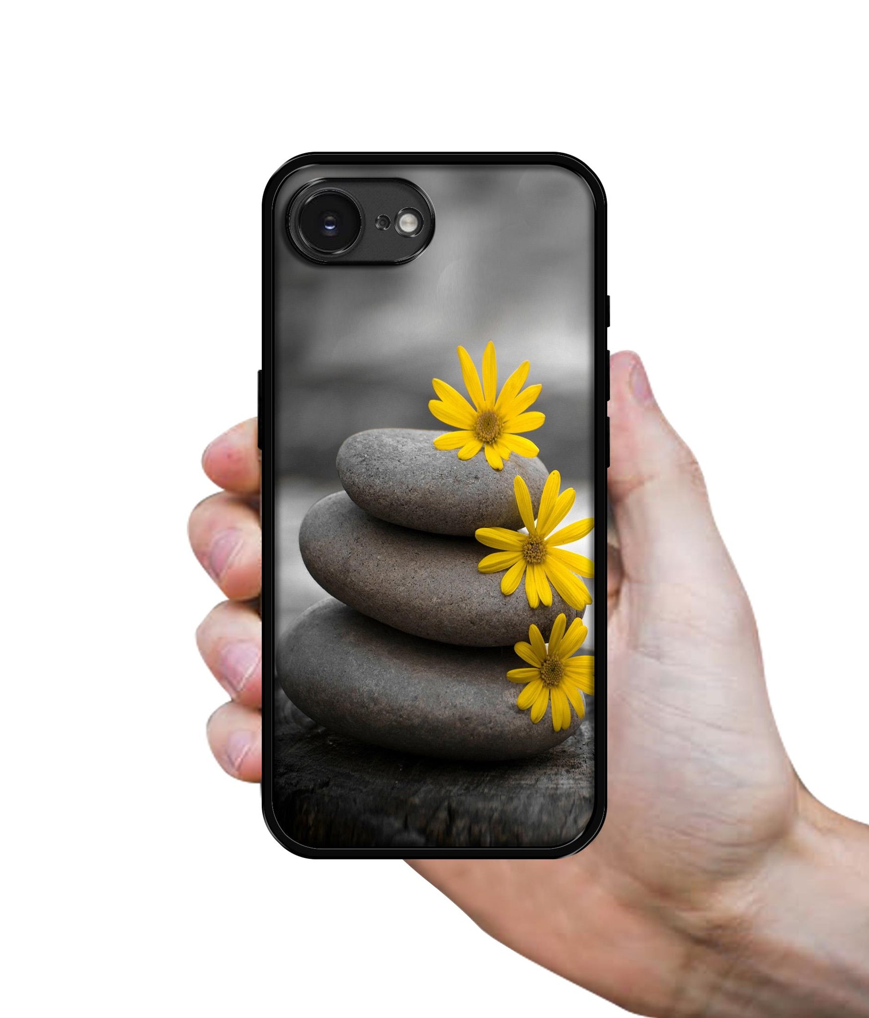 Stones And Flower Designer 2D Printed Back Case Cover for Apple iPhone 16e