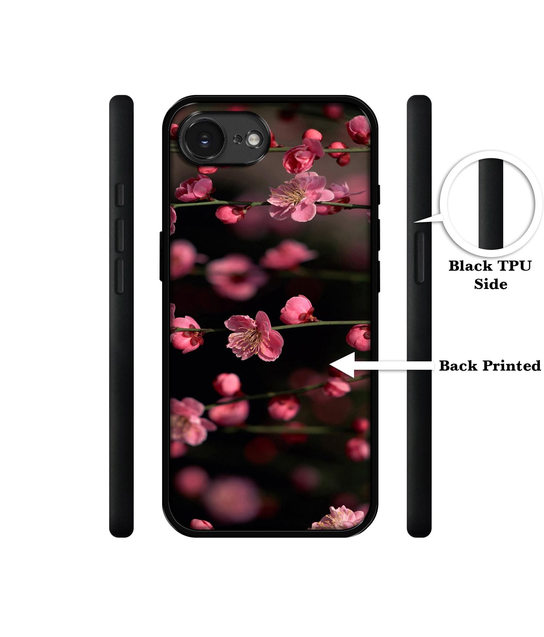 Pink Flowers Designer 2D Printed Back Case Cover for Apple iPhone 16e