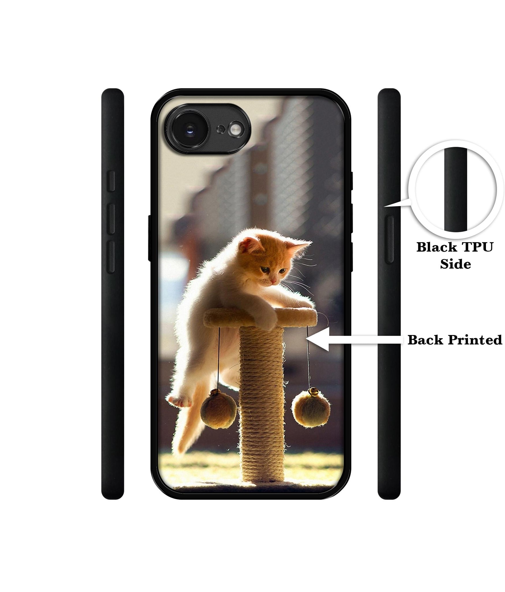 Cat Climbing Designer 2D Printed Back Case Cover for Apple iPhone 16e
