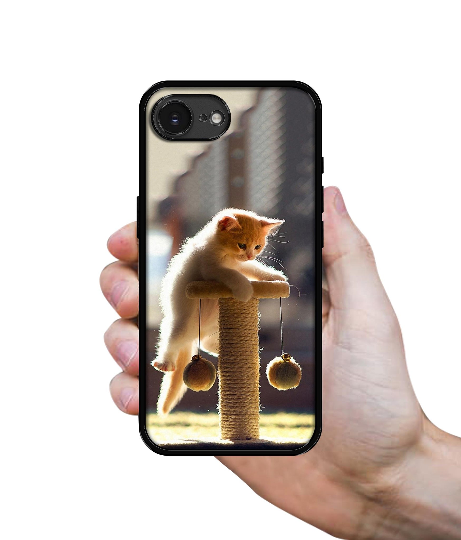 Cat Climbing Designer 2D Printed Back Case Cover for Apple iPhone 16e