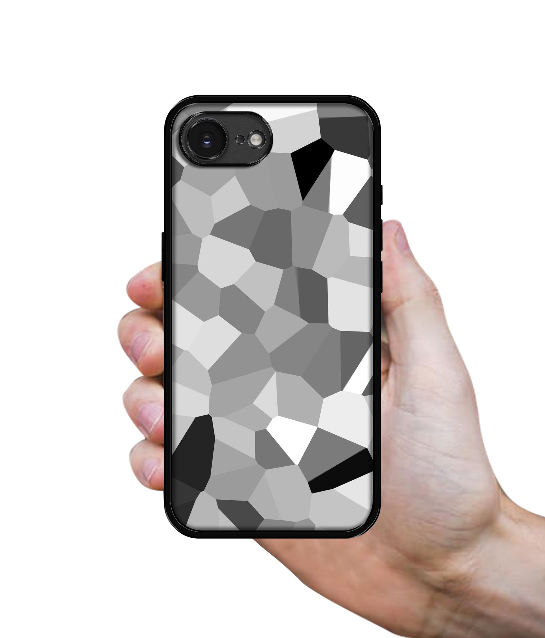 Black & White Mathematical Shape Designer 2D Printed Back Case Cover for Apple iPhone 16e