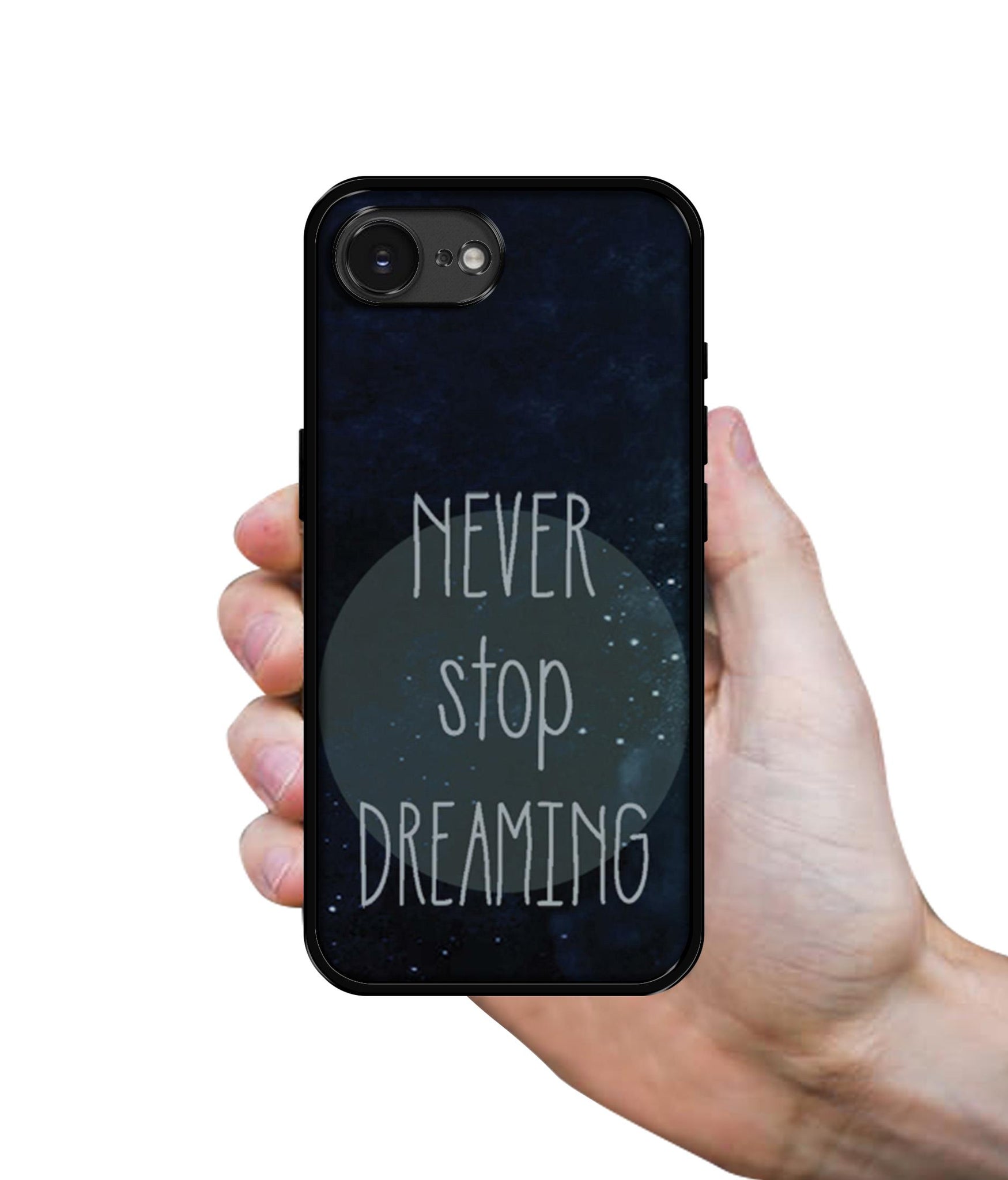Never Stop Dreaming Designer 2D Printed Back Case Cover for Apple iPhone 16e