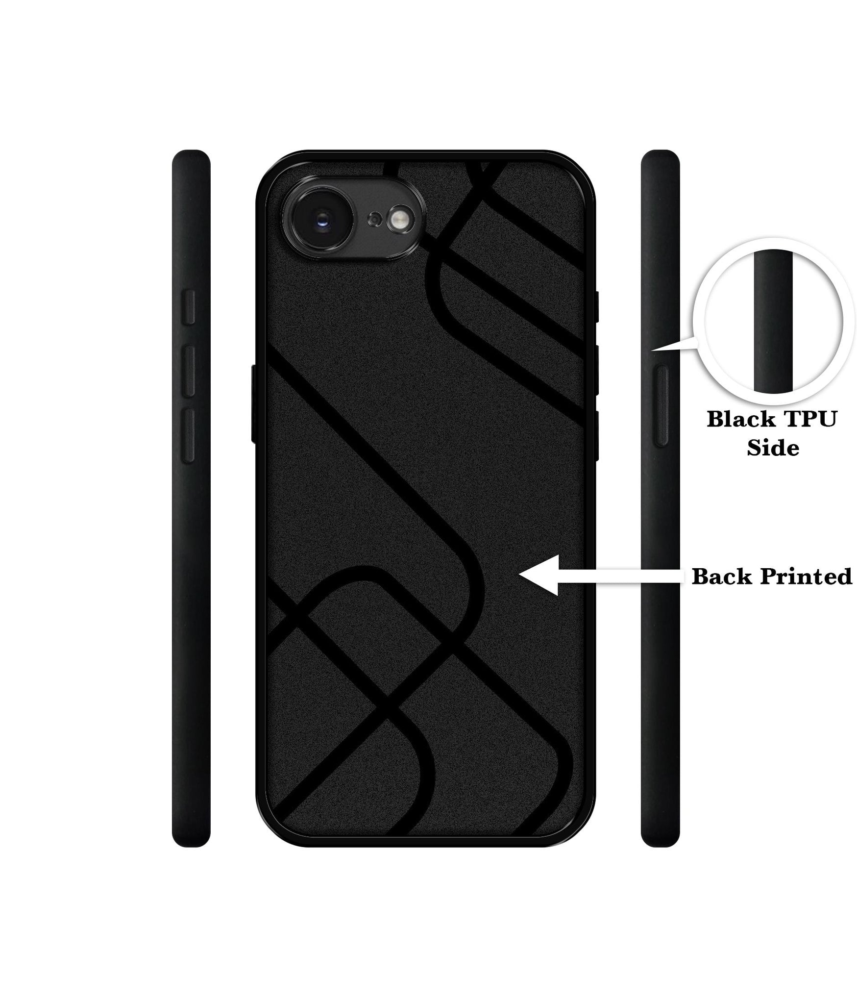 Zig-Zag Black Line Designer 2D Printed Back Case Cover for Apple iPhone 16e