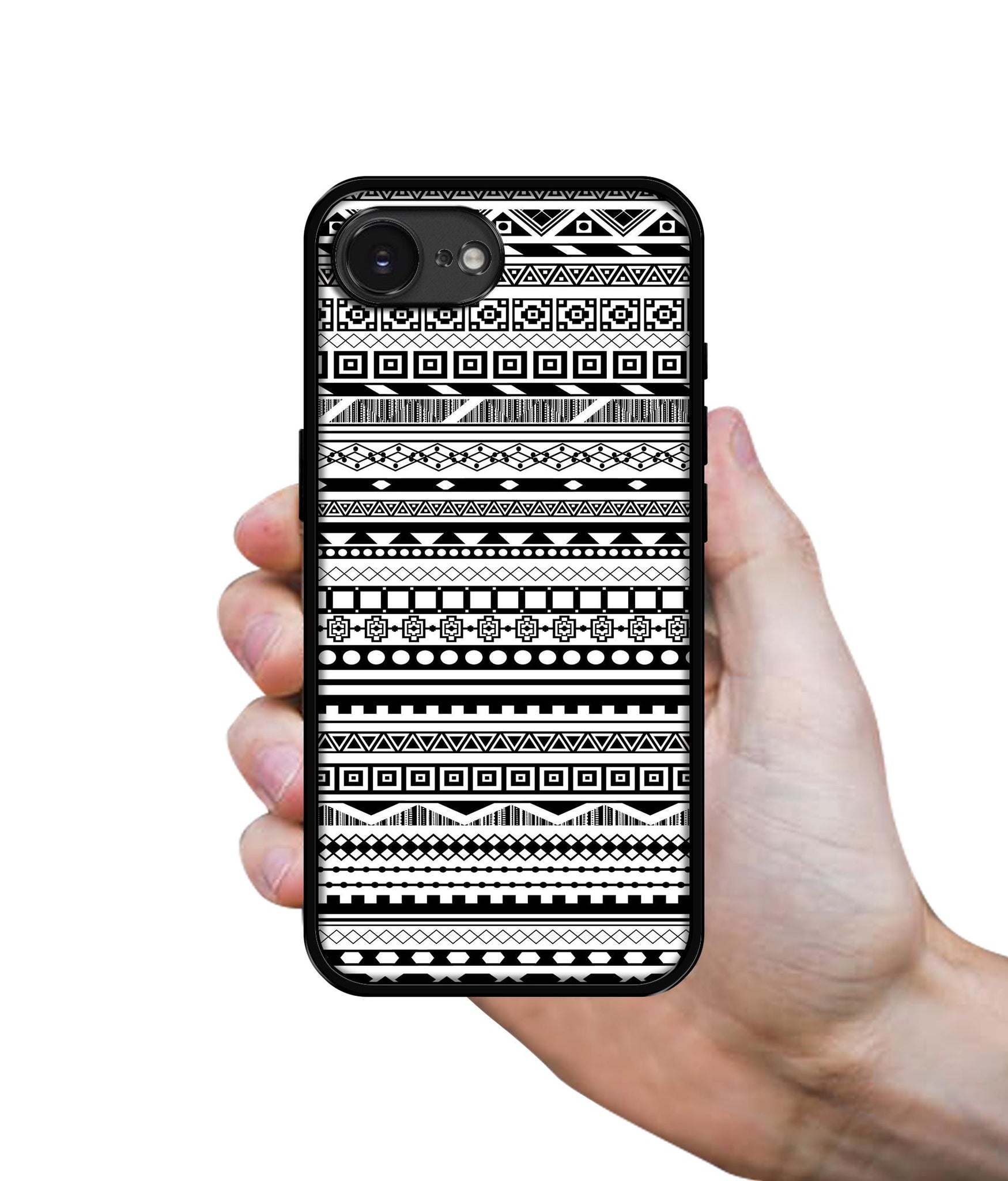 Black & White Patterns Designer 2D Printed Back Case Cover for Apple iPhone 16e
