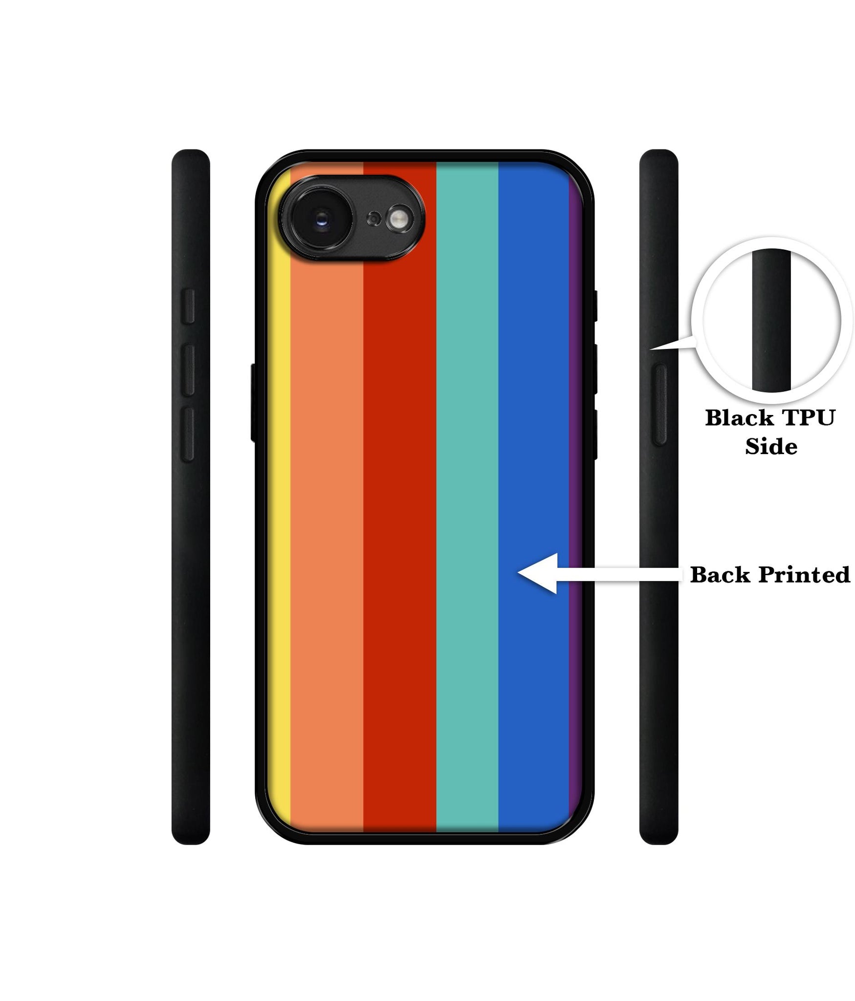 Rainbow Colors Designer 2D Printed Back Case Cover for Apple iPhone 16e