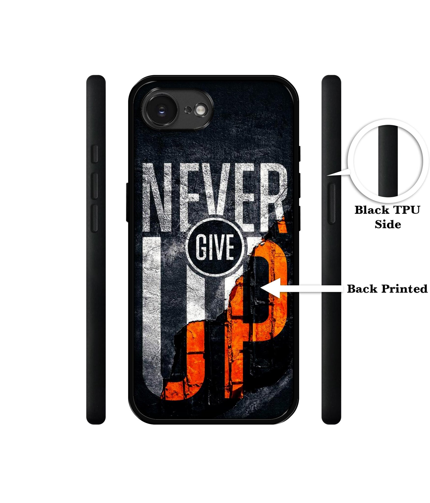 Never Give Up Designer 2D Printed Back Case Cover for Apple iPhone 16e