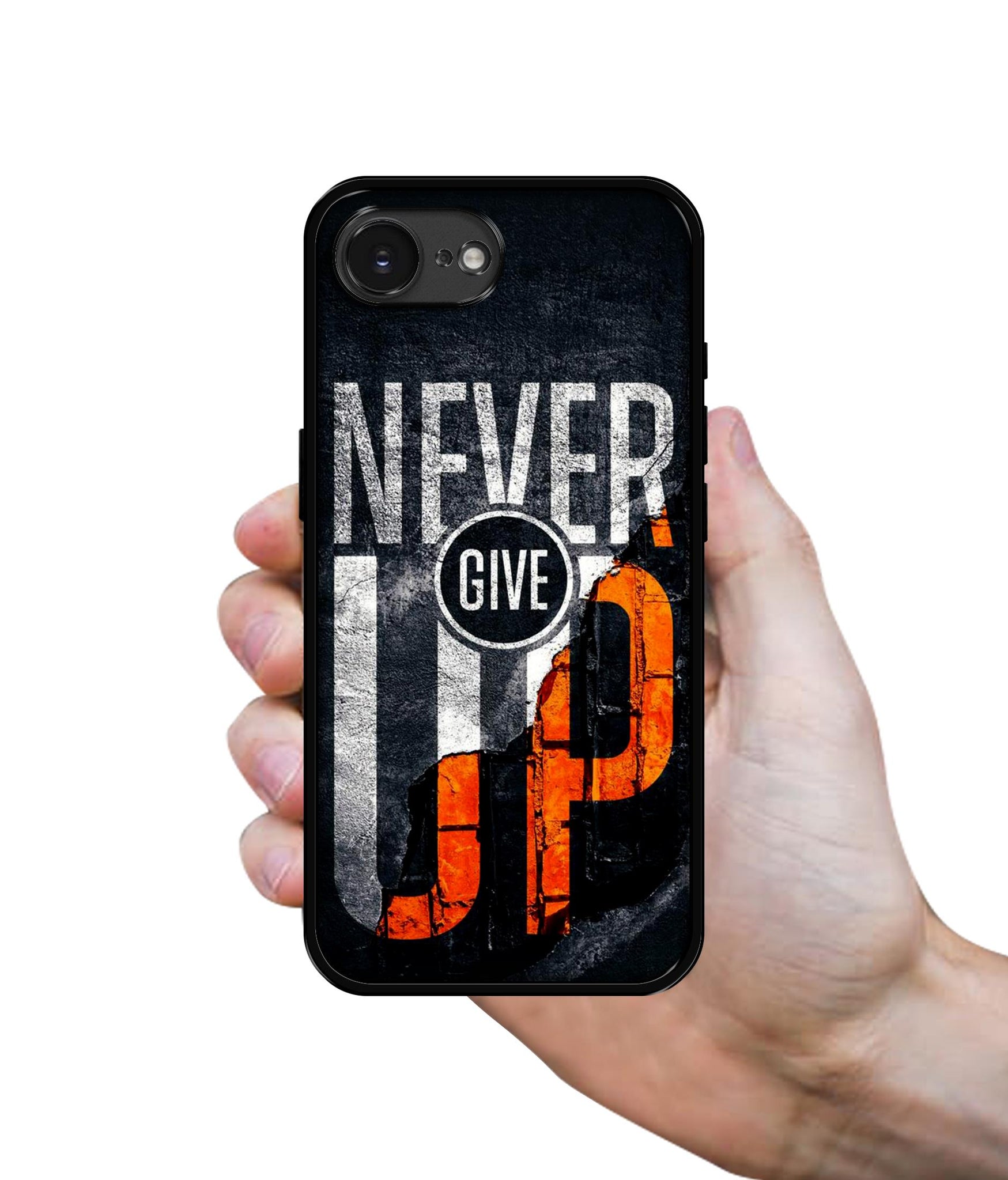Never Give Up Designer 2D Printed Back Case Cover for Apple iPhone 16e