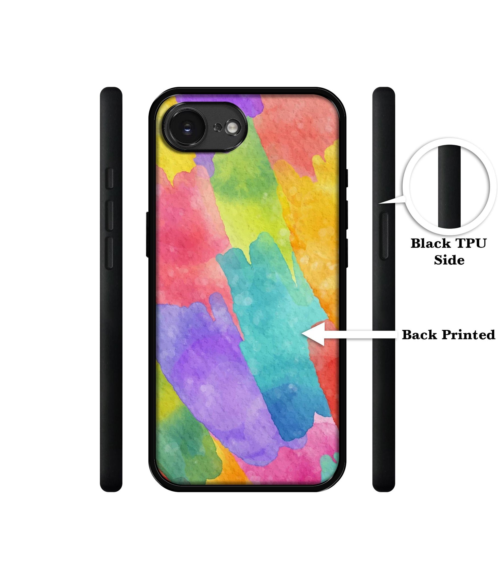 Water Paint Colorful Abstract Designer 2D Printed Back Case Cover for Apple iPhone 16e