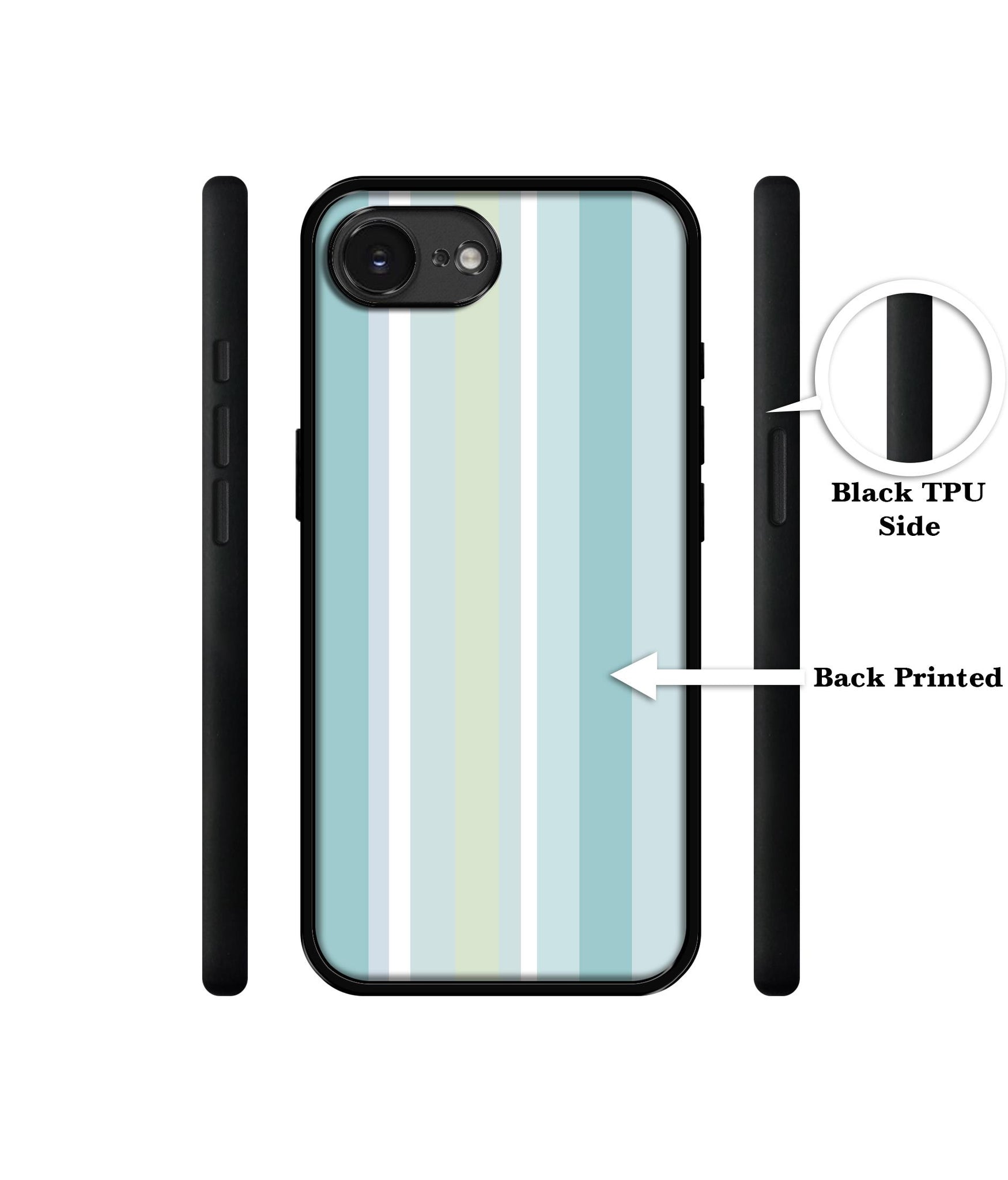 Light Green Stripes Designer 2D Printed Back Case Cover for Apple iPhone 16e