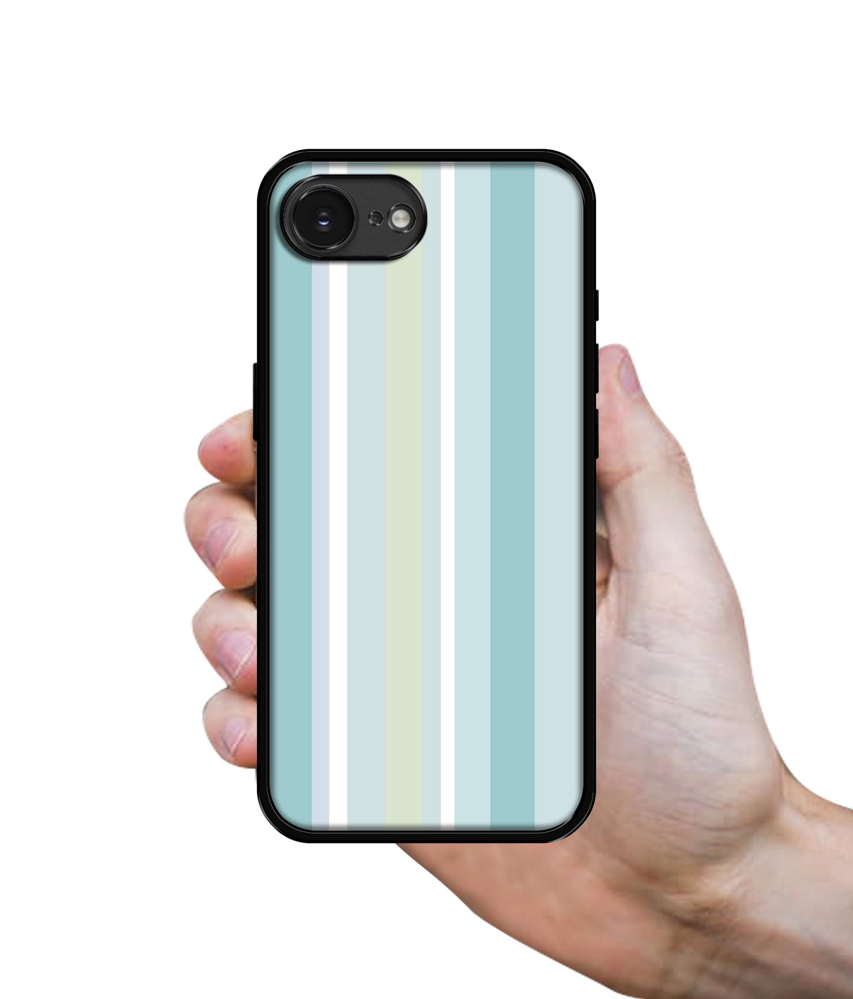 Light Green Stripes Designer 2D Printed Back Case Cover for Apple iPhone 16e