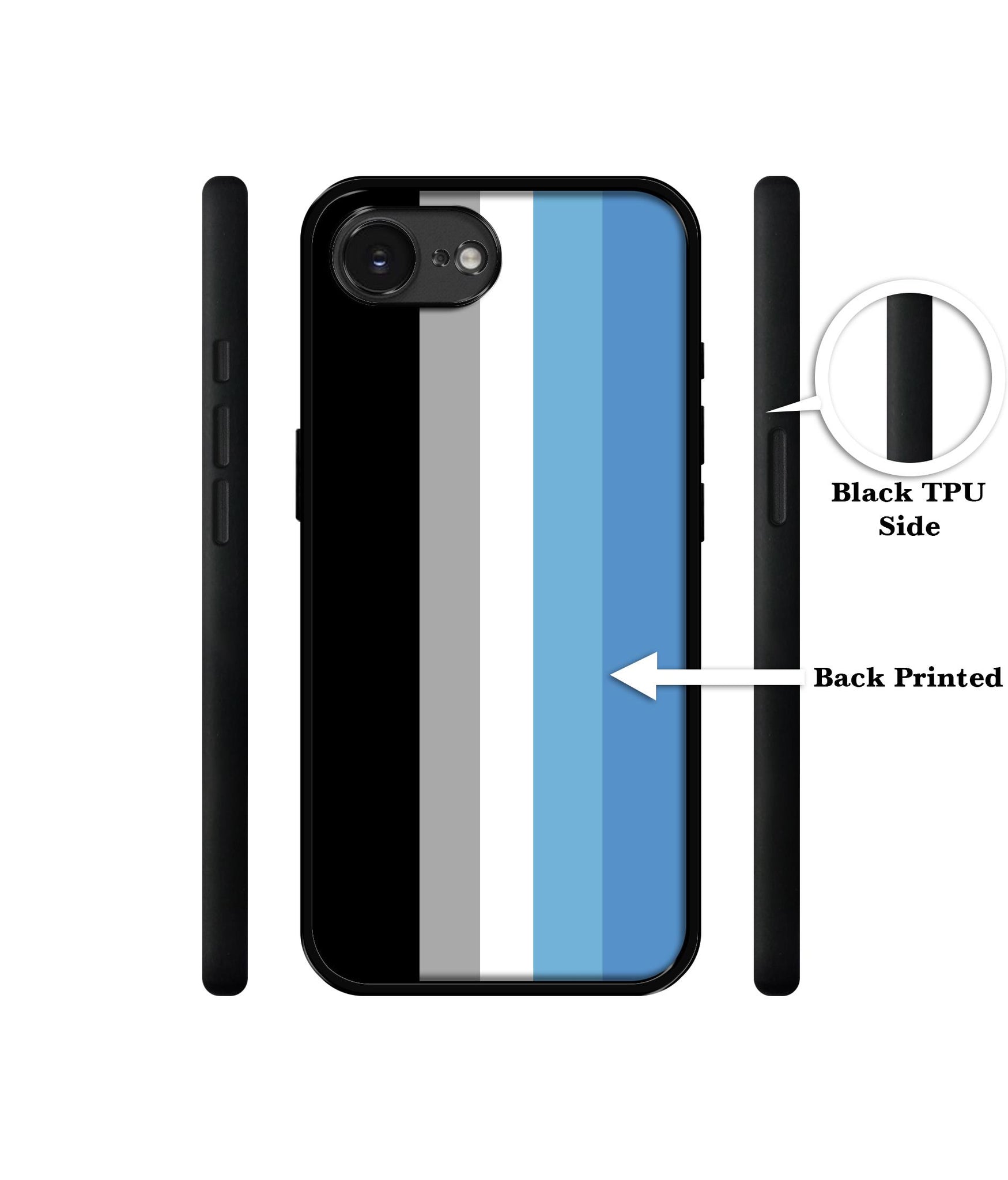 White and Blue Lines Designer 2D Printed Back Case Cover for Apple iPhone 16e
