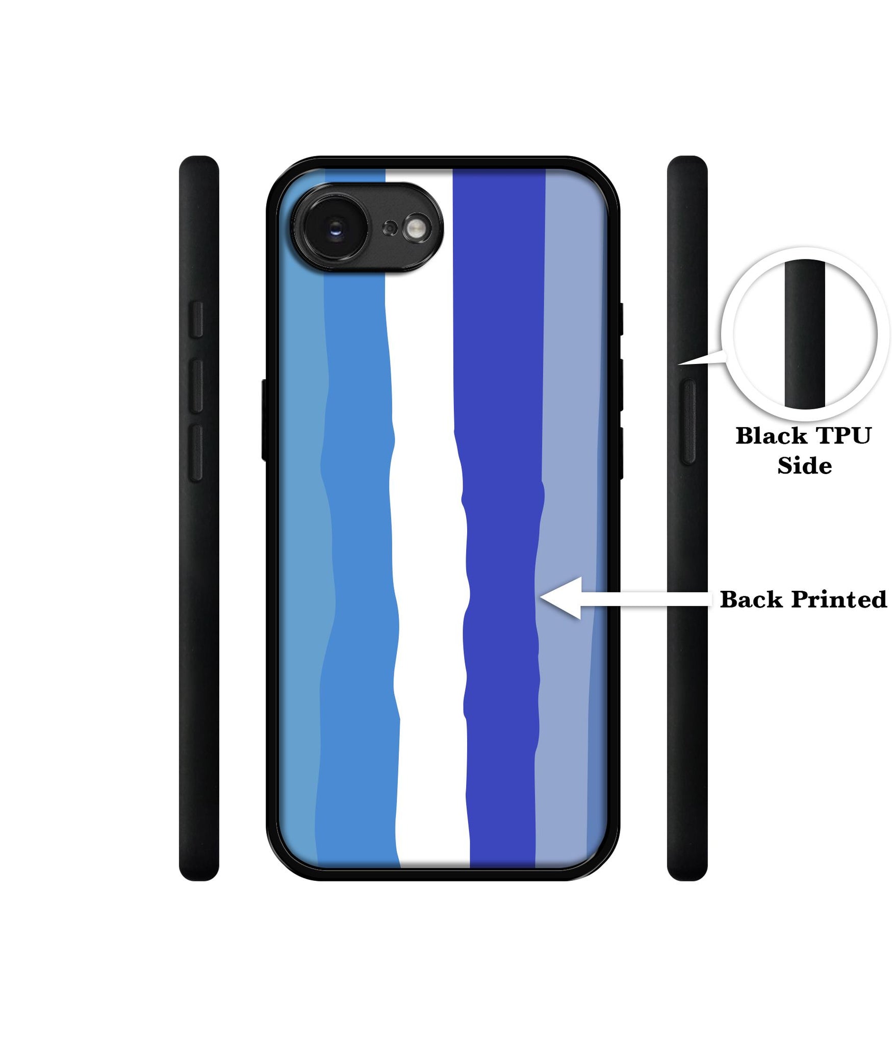 Blue Stripes Rainbow Designer 2D Printed Back Case Cover for Apple iPhone 16e
