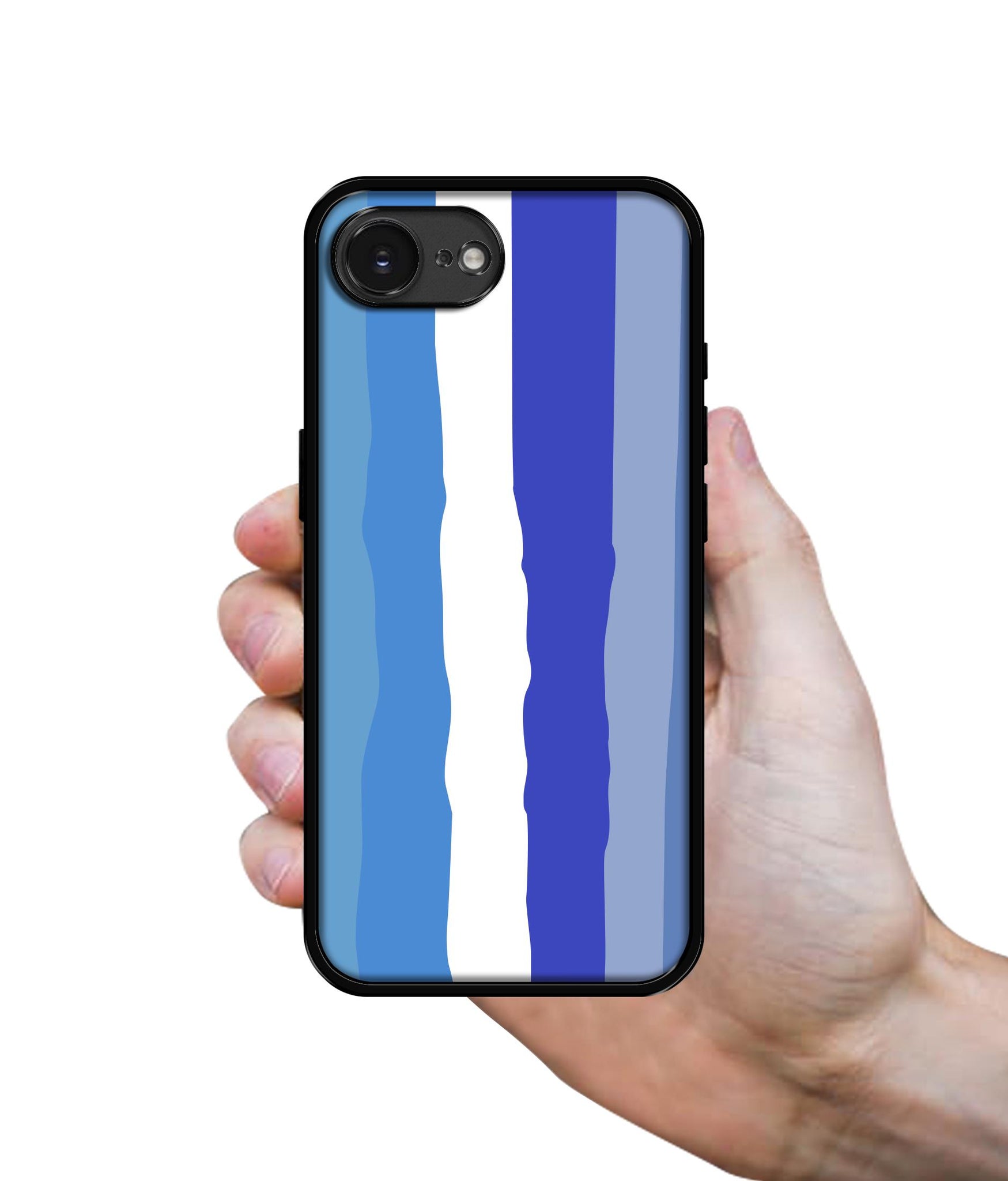 Blue Stripes Rainbow Designer 2D Printed Back Case Cover for Apple iPhone 16e