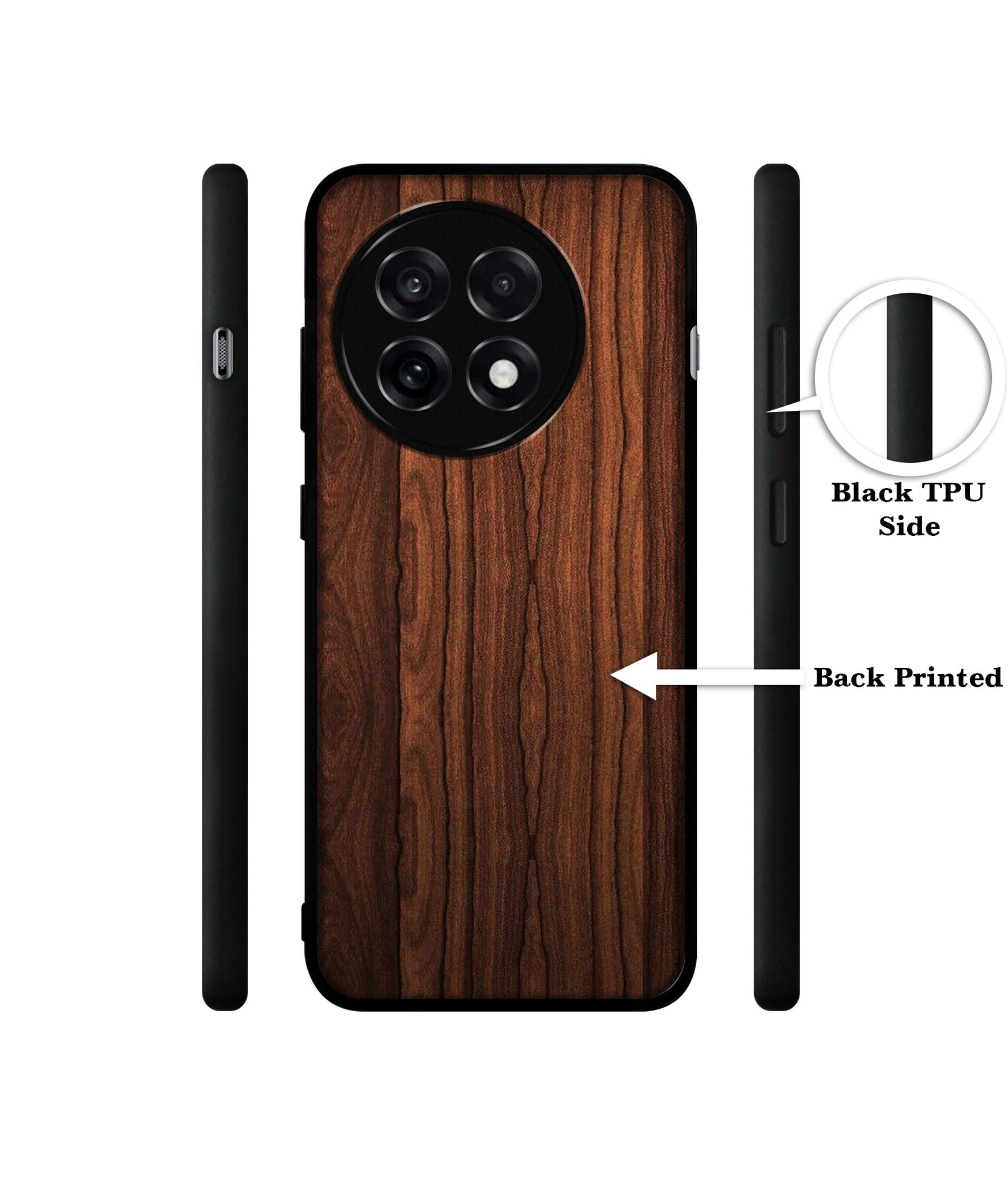 Brown Wooden Texture Design Designer 2D Printed Back Case Cover for OnePlus 13R 5G