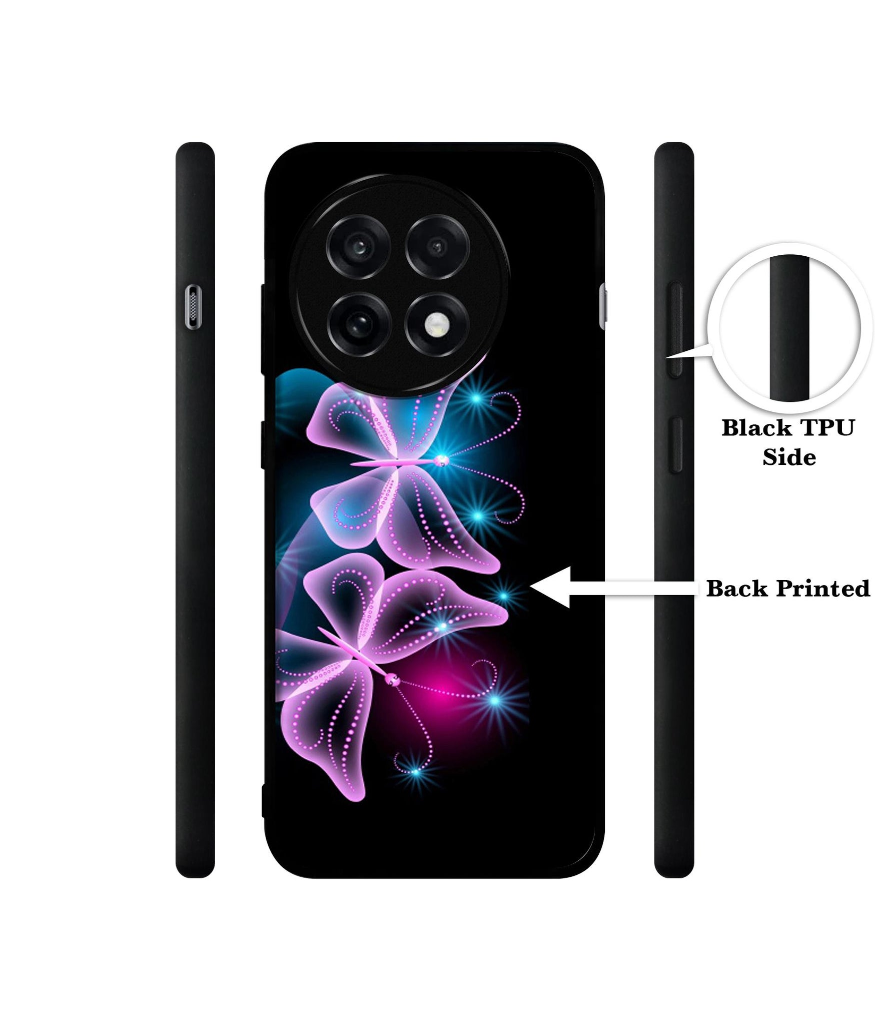 Butterflies Neon Light Design Designer 2D Printed Back Case Cover for OnePlus 13R 5G