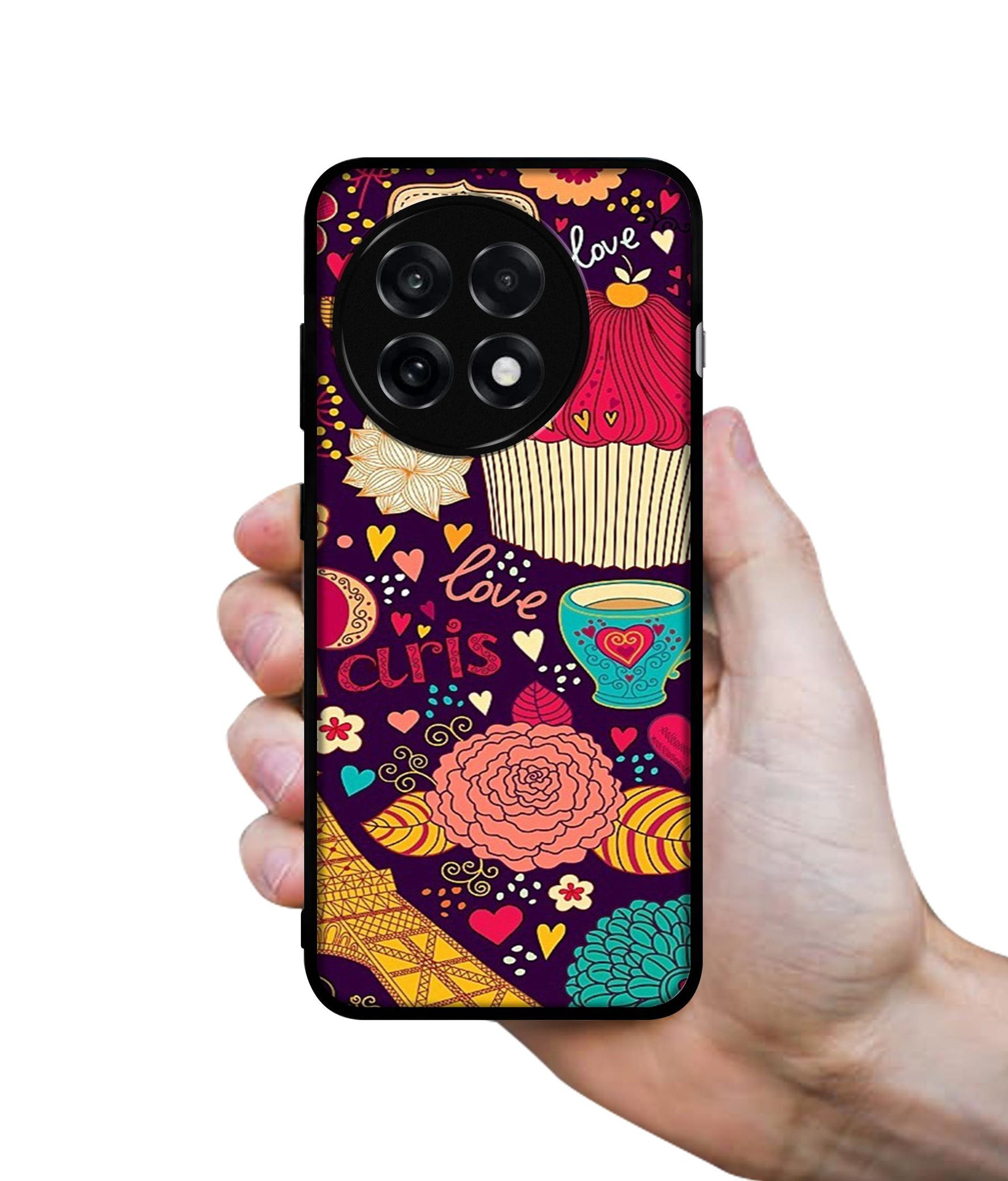 Paris Flower Love Design Designer 2D Printed Back Case Cover for OnePlus 13R 5G