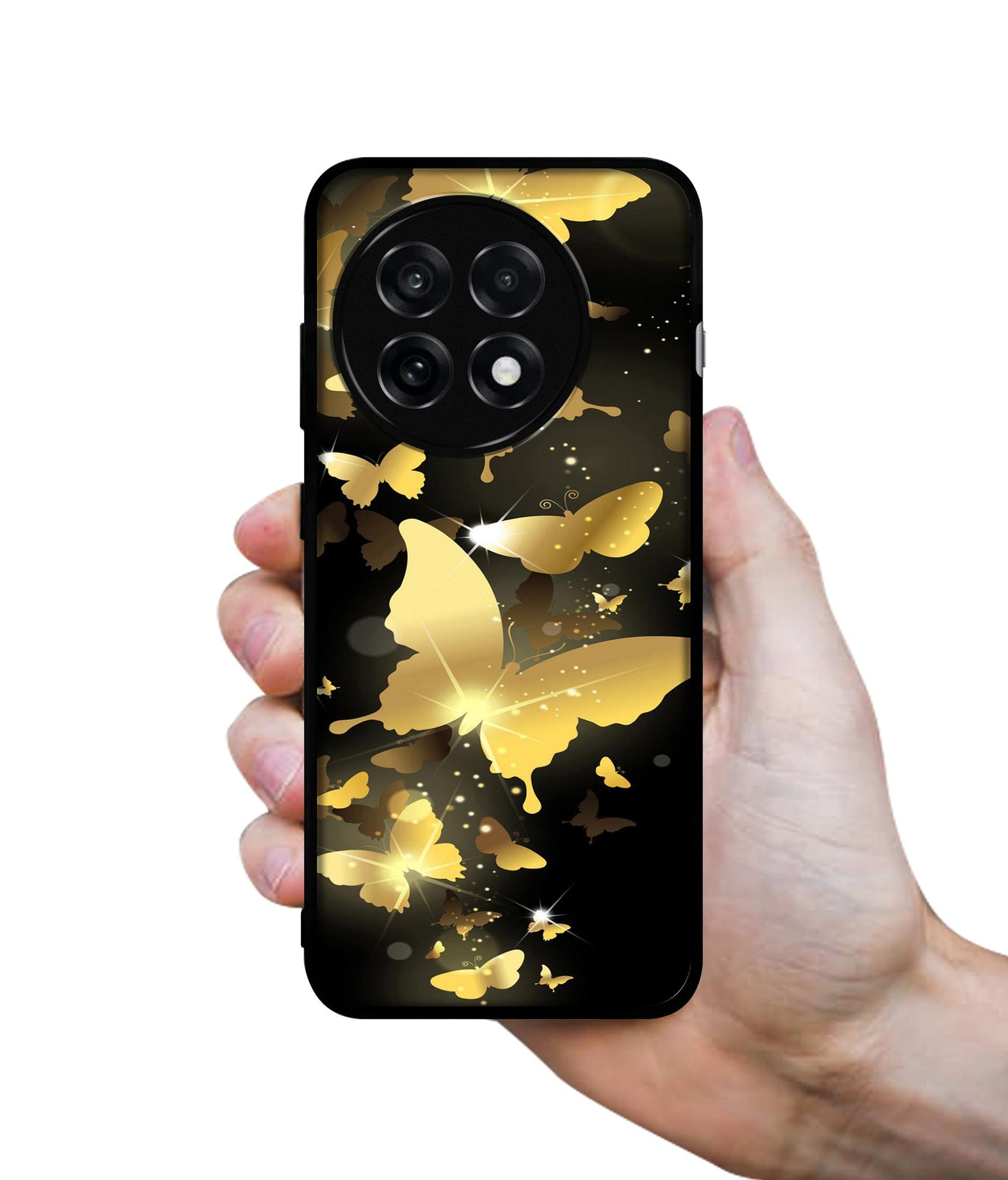 Golden Butterfly Pattern Design Designer 2D Printed Back Case Cover for OnePlus 13R 5G