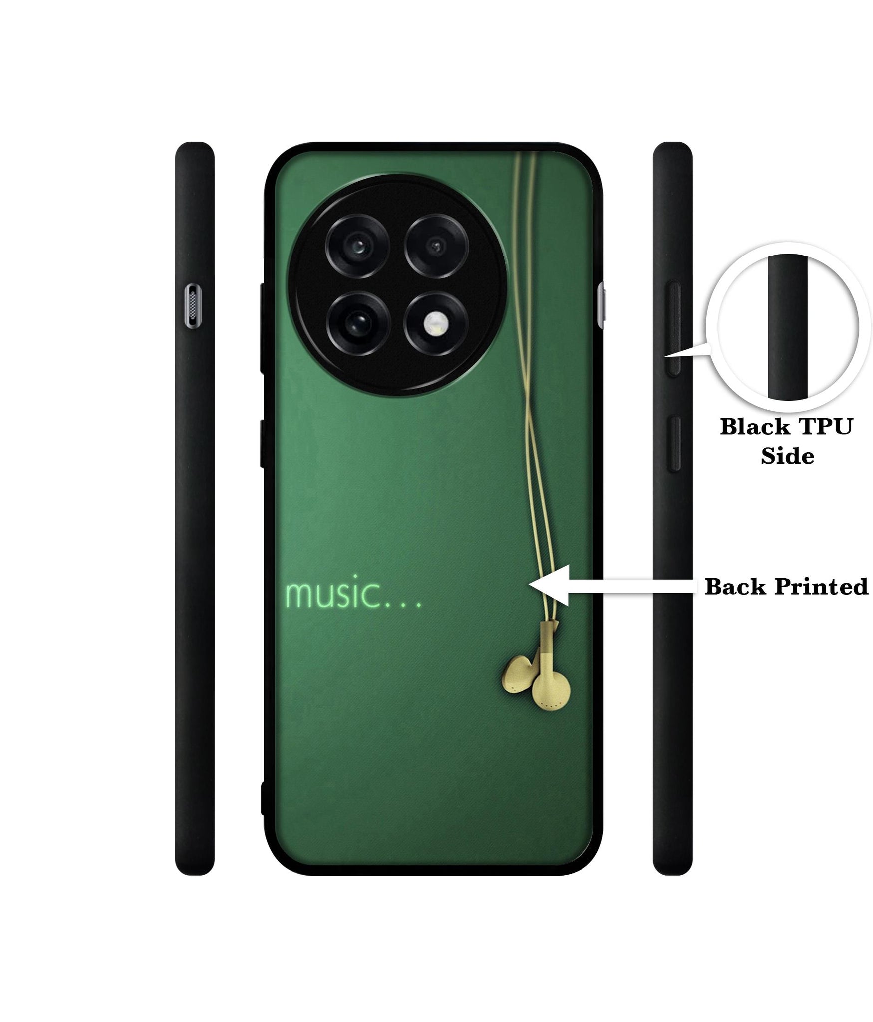 Headphone Music Design Designer 2D Printed Back Case Cover for OnePlus 13R 5G