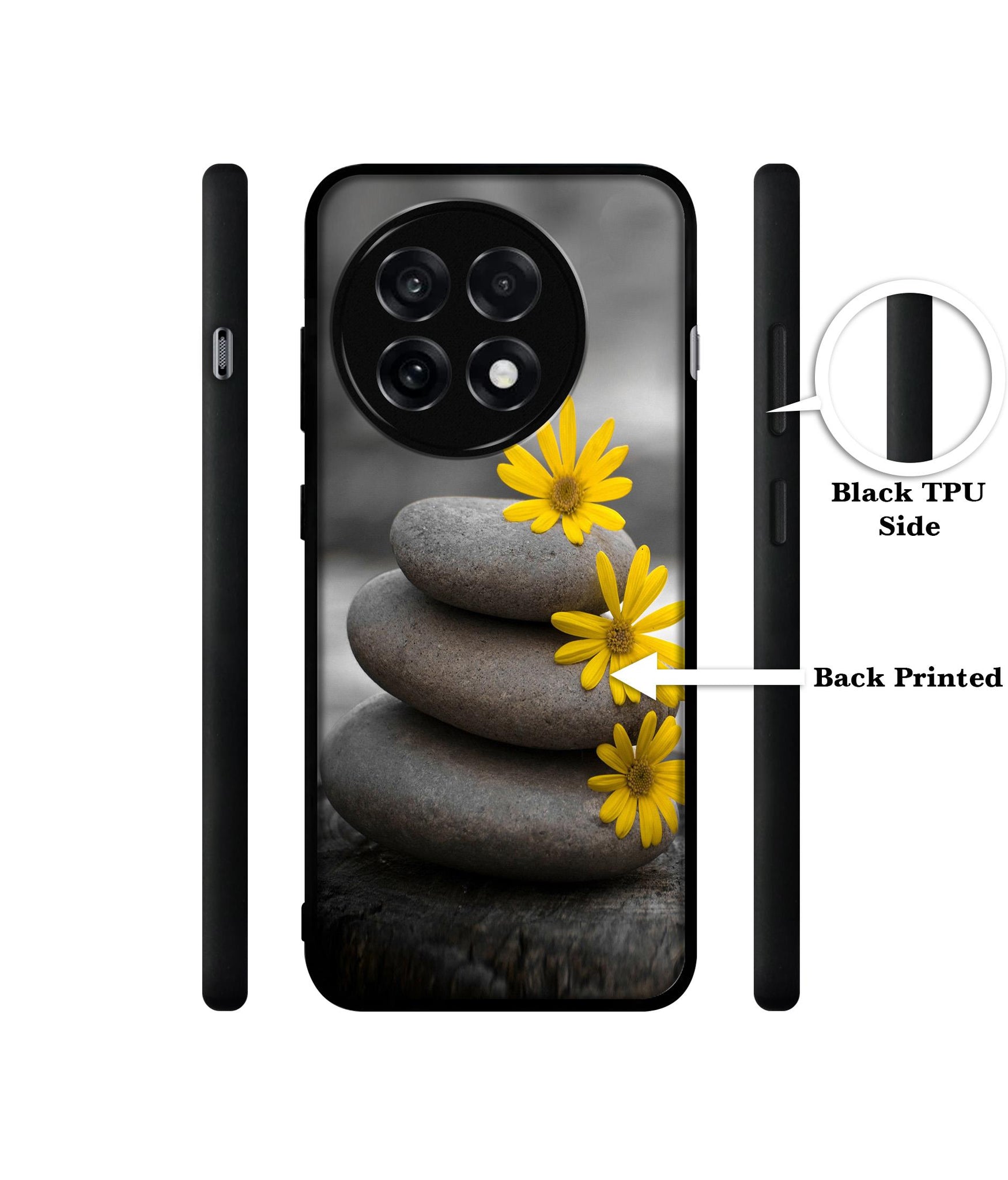 Stones And Flower Design Designer 2D Printed Back Case Cover for OnePlus 13R 5G