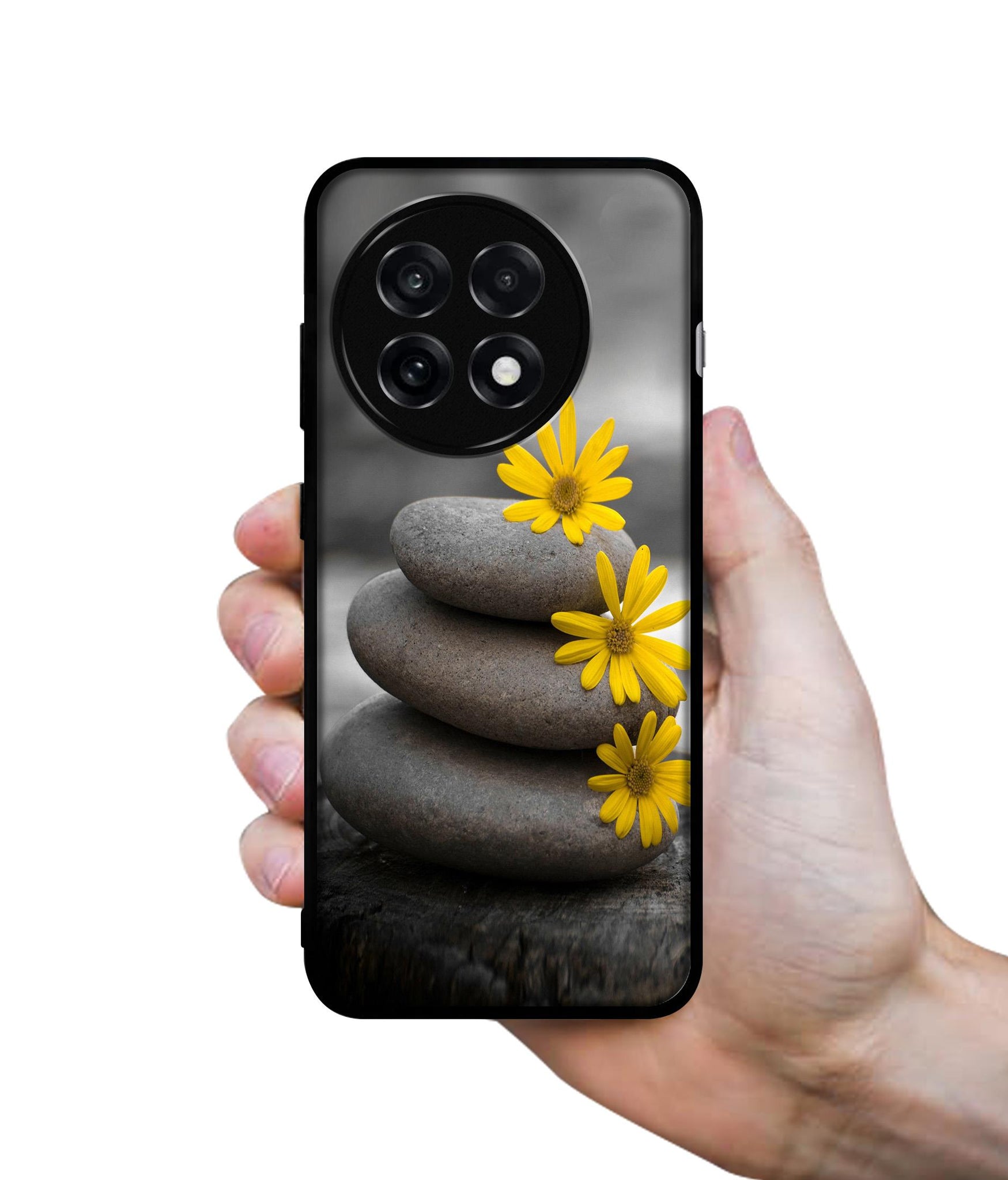 Stones And Flower Design Designer 2D Printed Back Case Cover for OnePlus 13R 5G