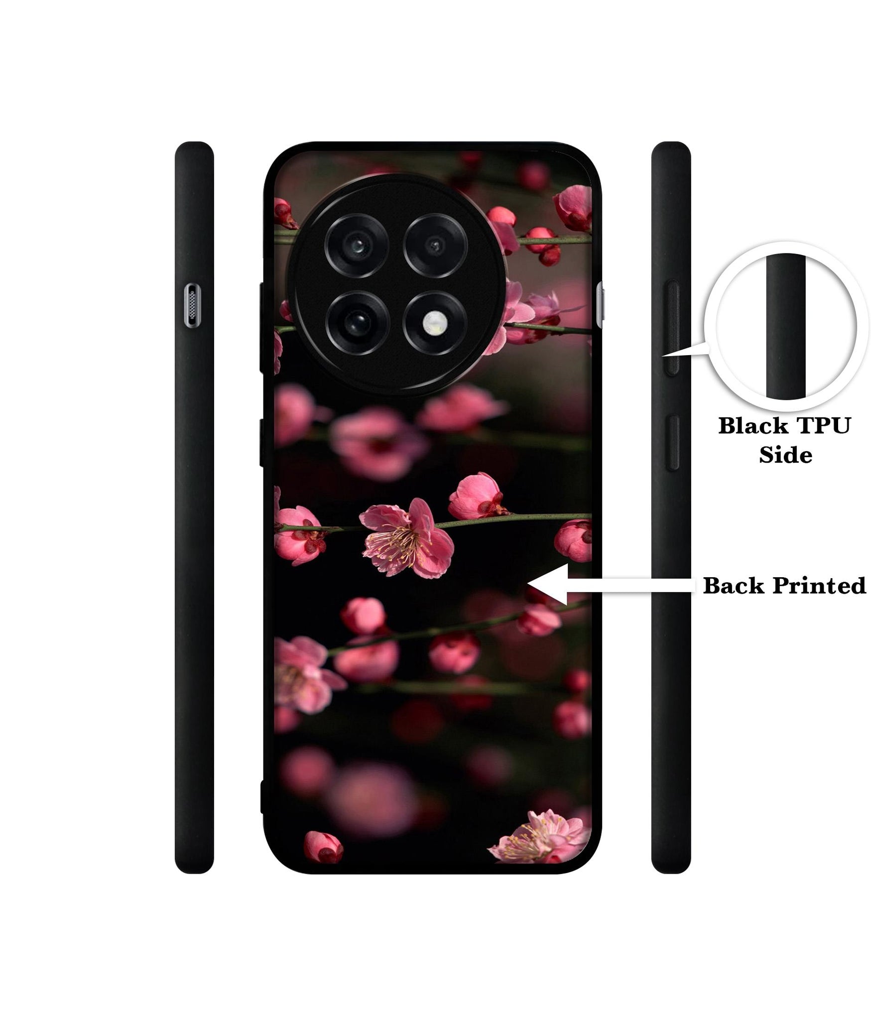 Pink Flowers Design Designer 2D Printed Back Case Cover for OnePlus 13R 5G
