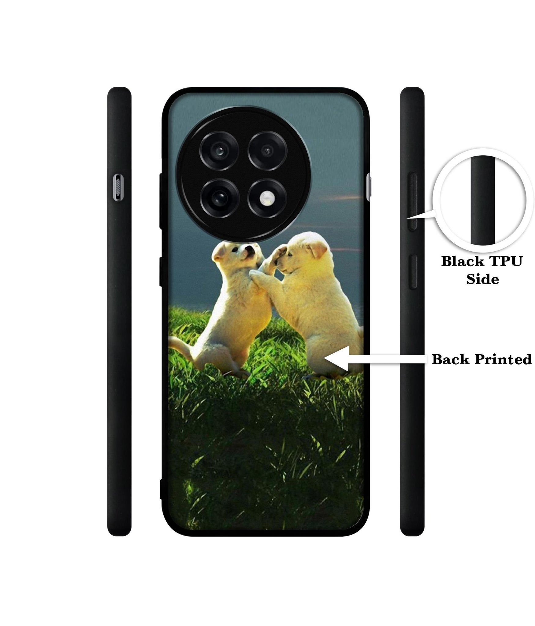 Puppy Couple Sunset Design Designer 2D Printed Back Case Cover for OnePlus 13R 5G