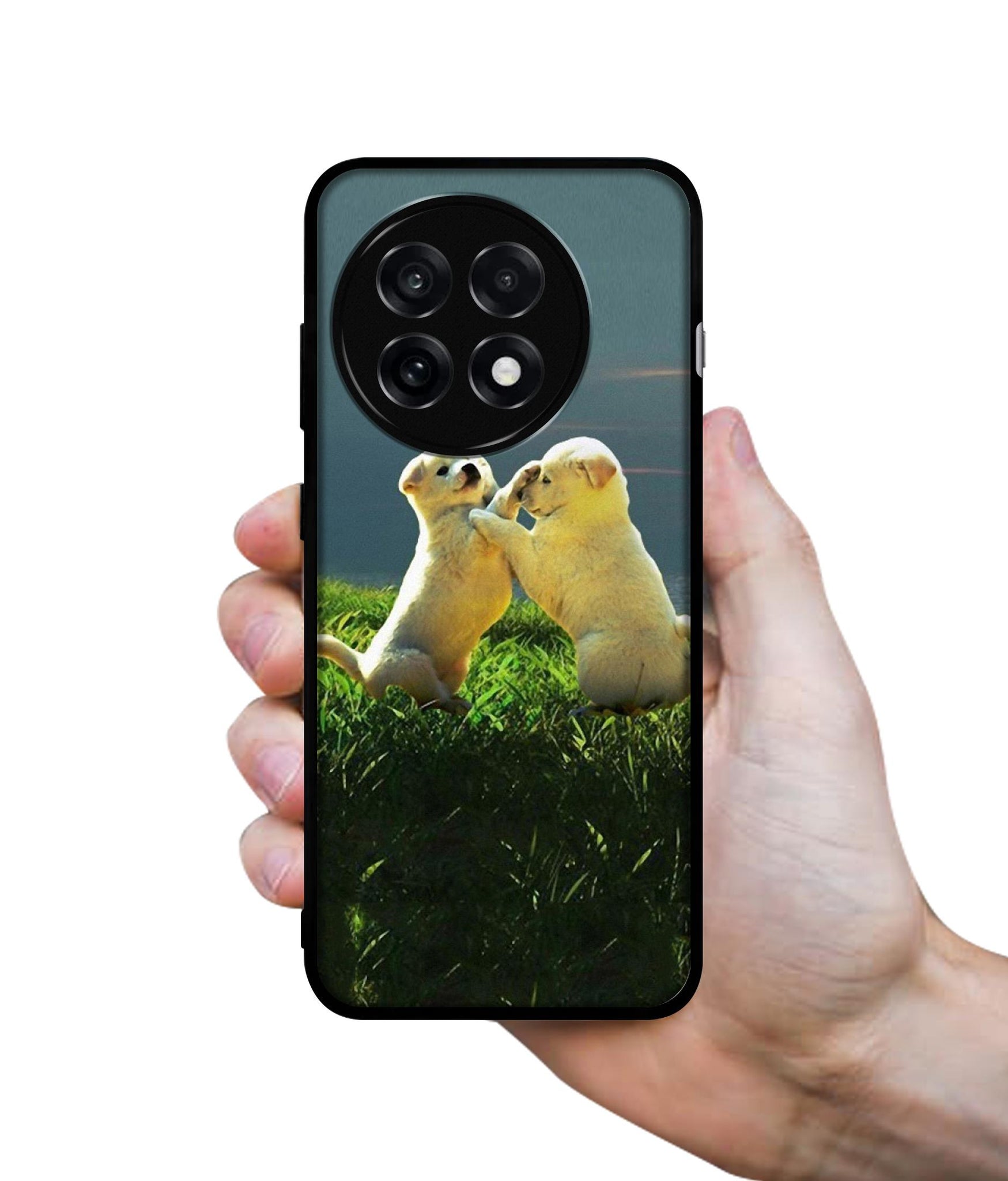 Puppy Couple Sunset Design Designer 2D Printed Back Case Cover for OnePlus 13R 5G