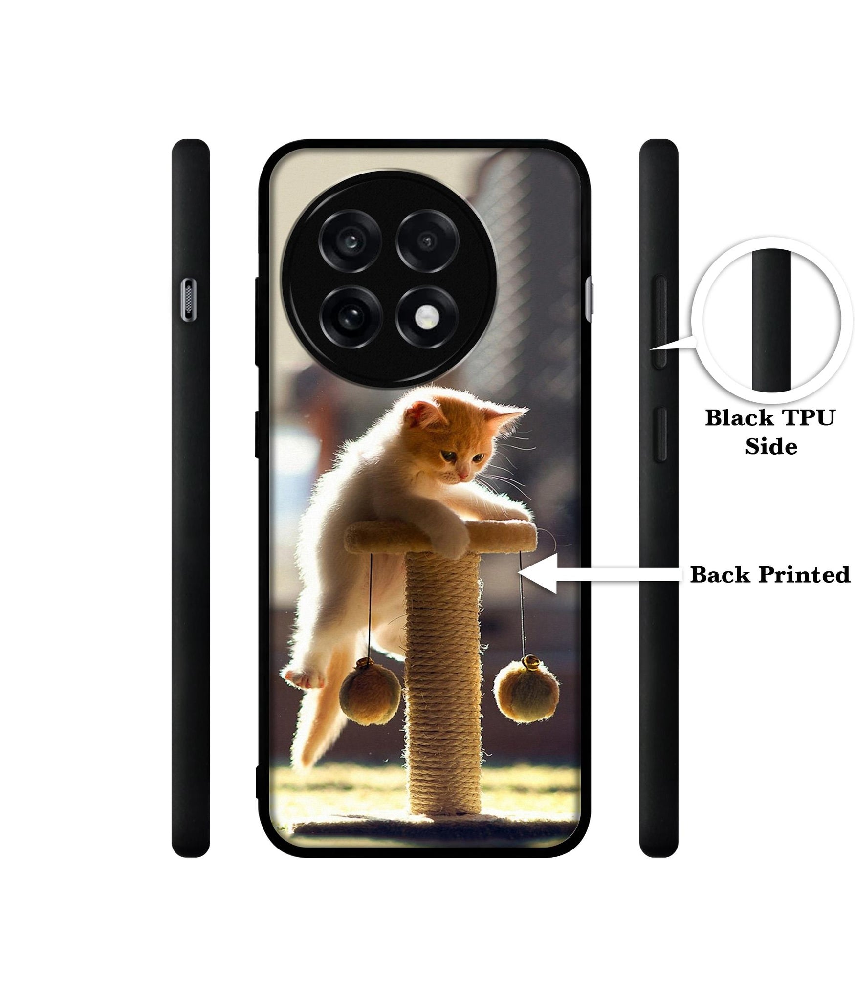 Cat Climbing Design Designer 2D Printed Back Case Cover for OnePlus 13R 5G